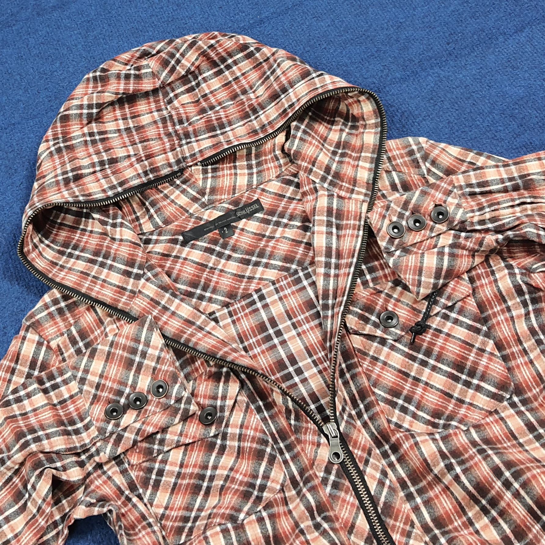 Schlussel Vintage SCHLÜSSEL Plaid Full Zip Jacket Grunge C283N16 Size US XS / EU 42 / 0 - 4 Thumbnail