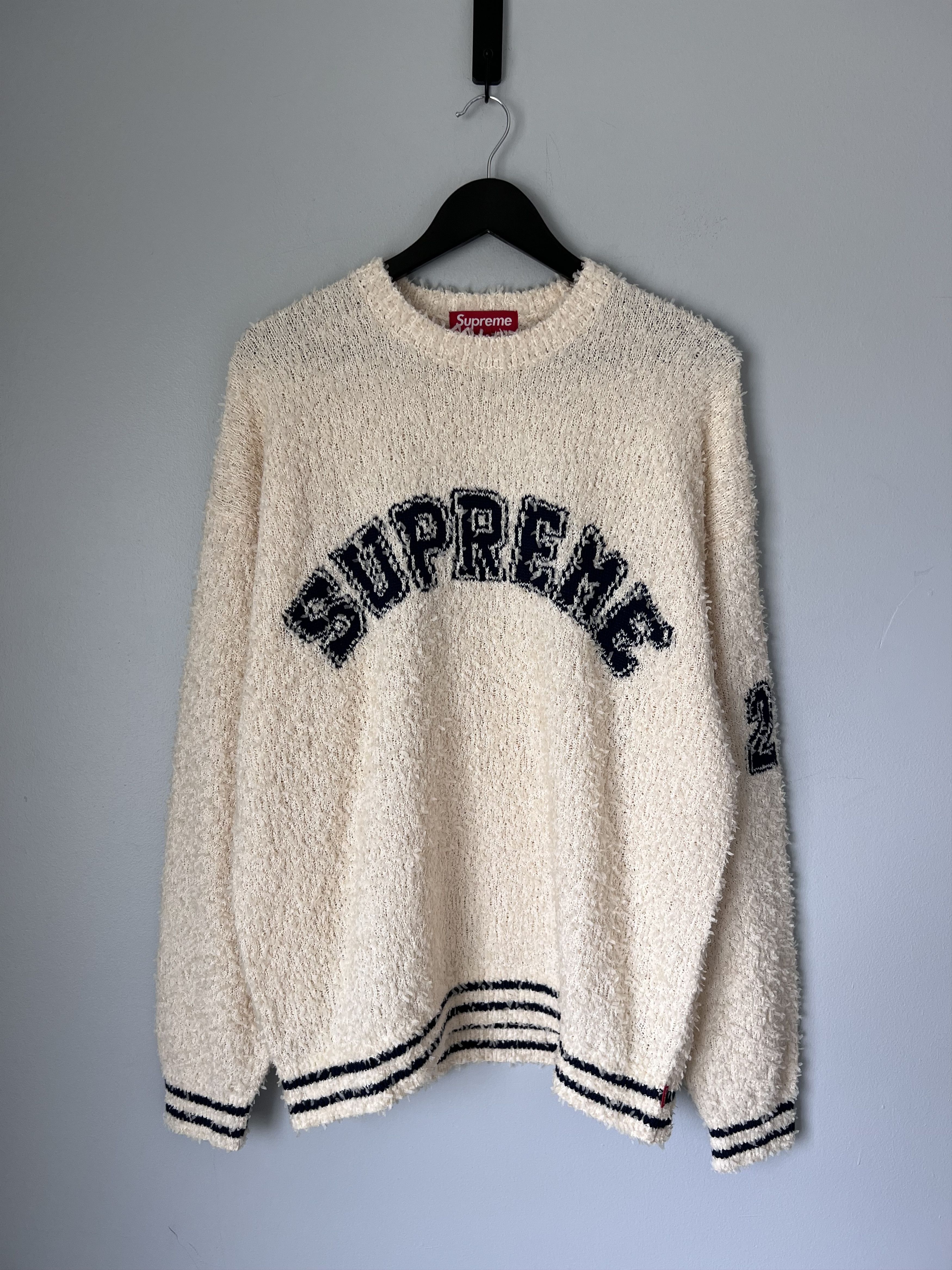 Supreme Supreme Textured Arc Logo Sweater in Cream | Grailed Supreme Supreme Textured Arc Logo Sweater in Cream | Grailed