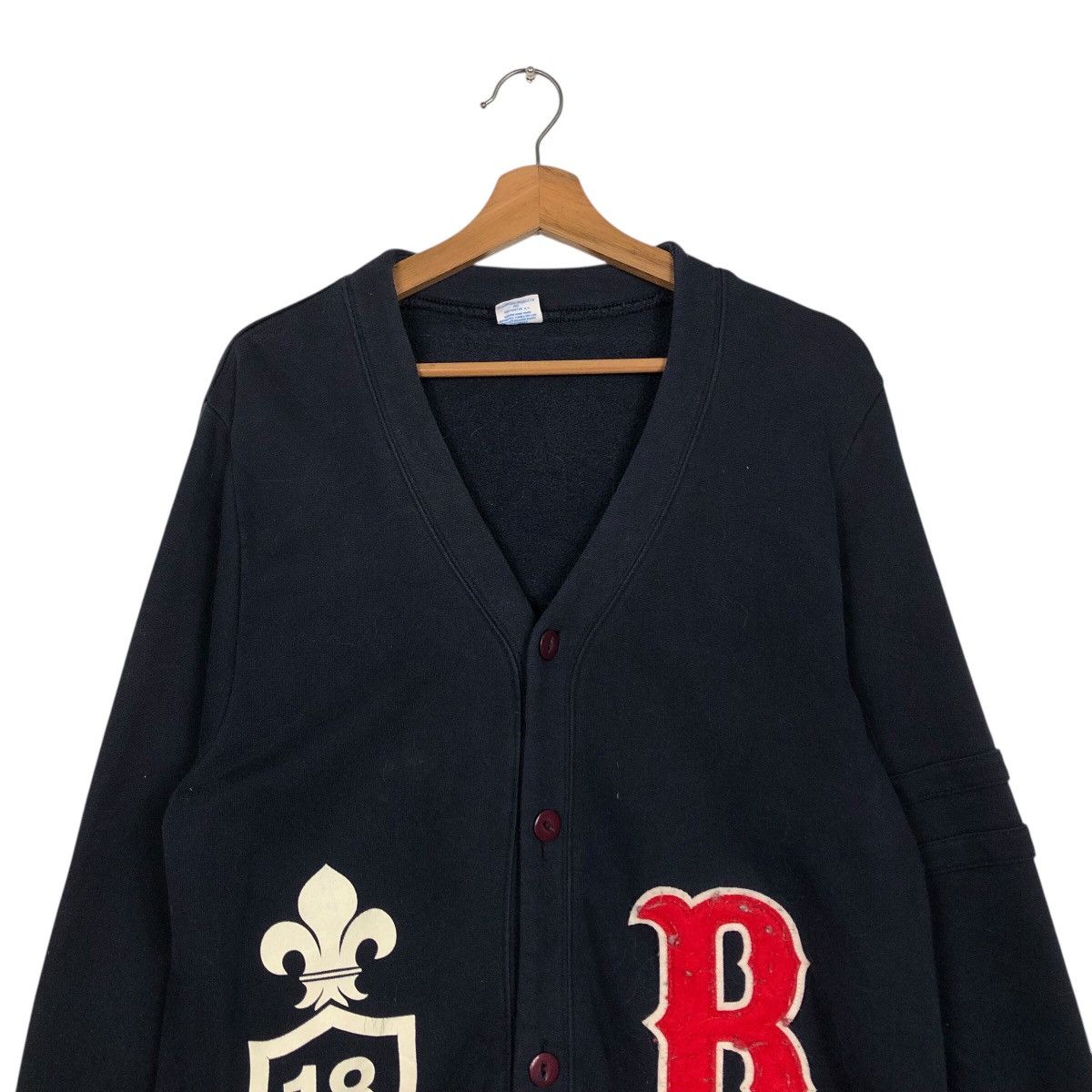 Vintage Champion Collegiate Knit Cardigan Big B Patch Crest Detail Size US L / EU 52-54 / 3 - 4 Thumbnail