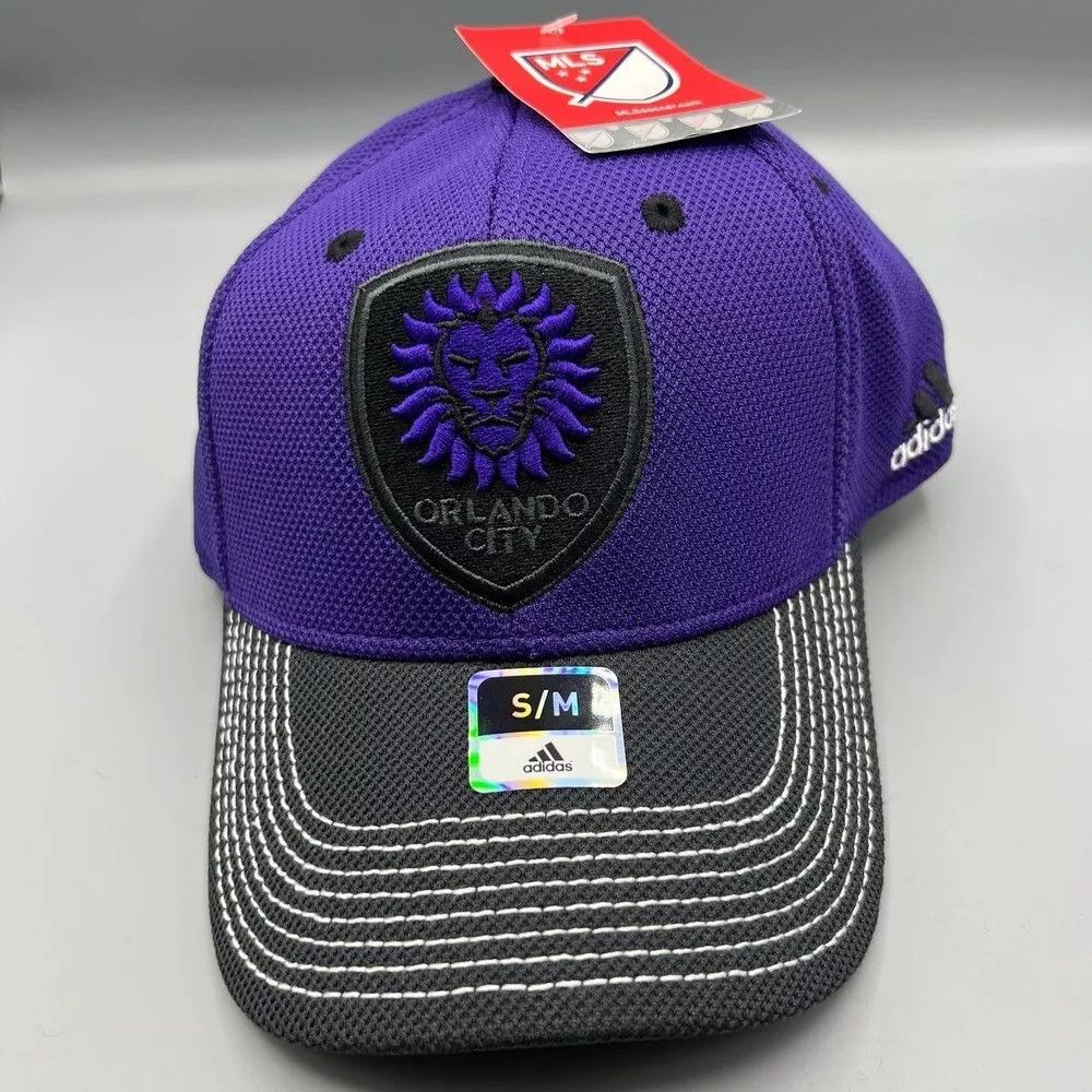 Adidas Orlando City Hat Men S-M Adidas MLS Stretch Fitted Cap New Size ONE SIZE - 1 Thumbnail