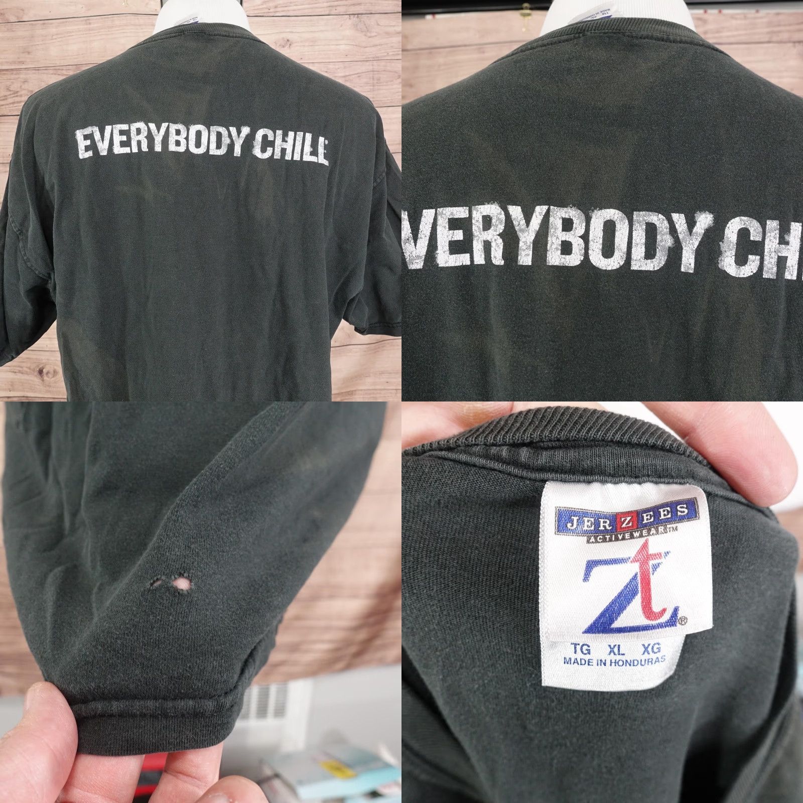 Jerzees VINTAGE Coca-Cola Zero Graphic T-Shirt Mens XL Black Double Sided "EVERYBODY CHILL" Print Size US XL / EU 56 / 4 - 8 Thumbnail