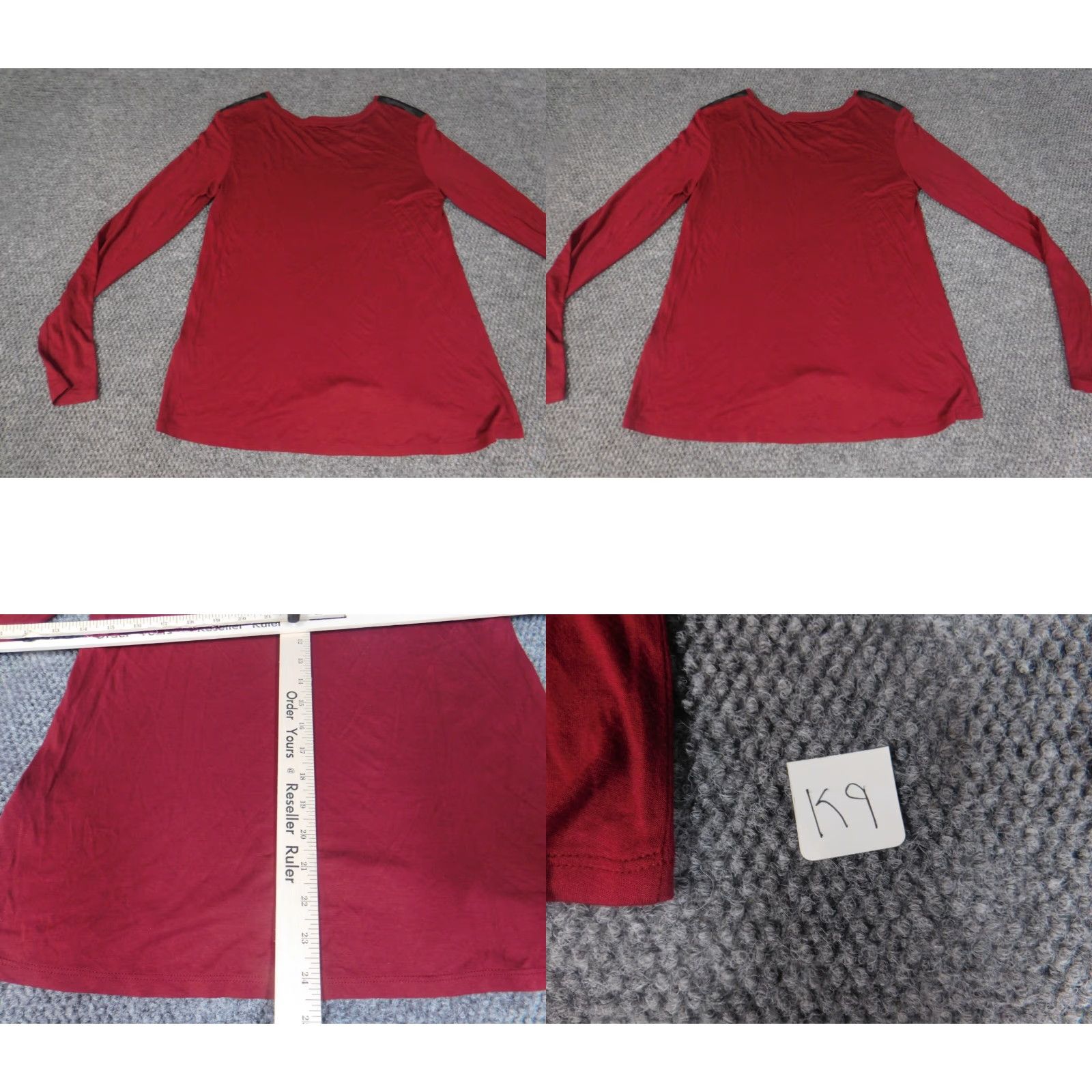 Guess GUESS Blouse Shirt Womens Small Red Long Sleeve Pullover Stretch Collared Casual Rayon Down Regular Shape Basic Size S Size S / US 4 / IT 40 - 8 Thumbnail