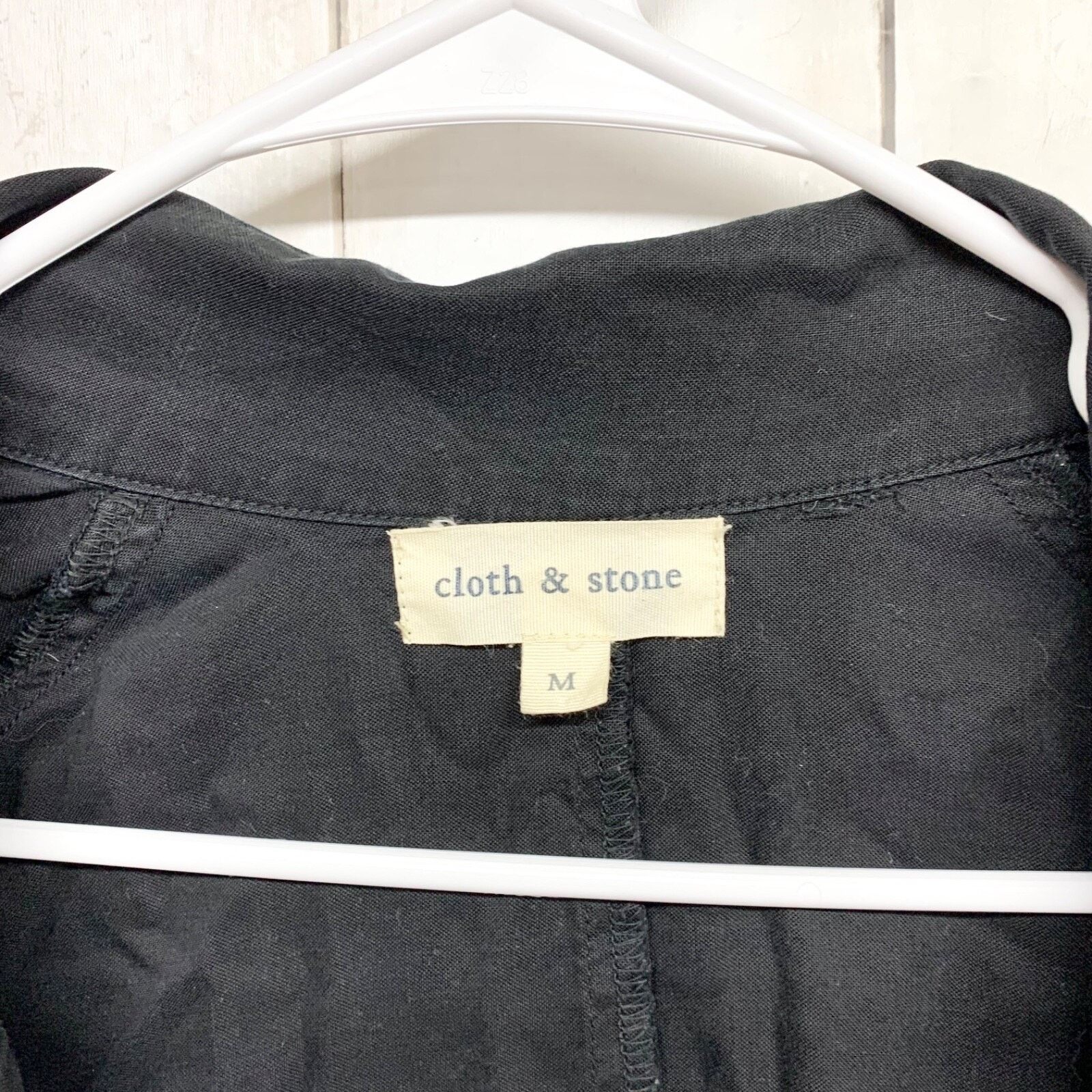 Other Cloth & Stone Jacket Medium Collared Split Back Trench Black Size M / US 6-8 / IT 42-44 - 3 Thumbnail