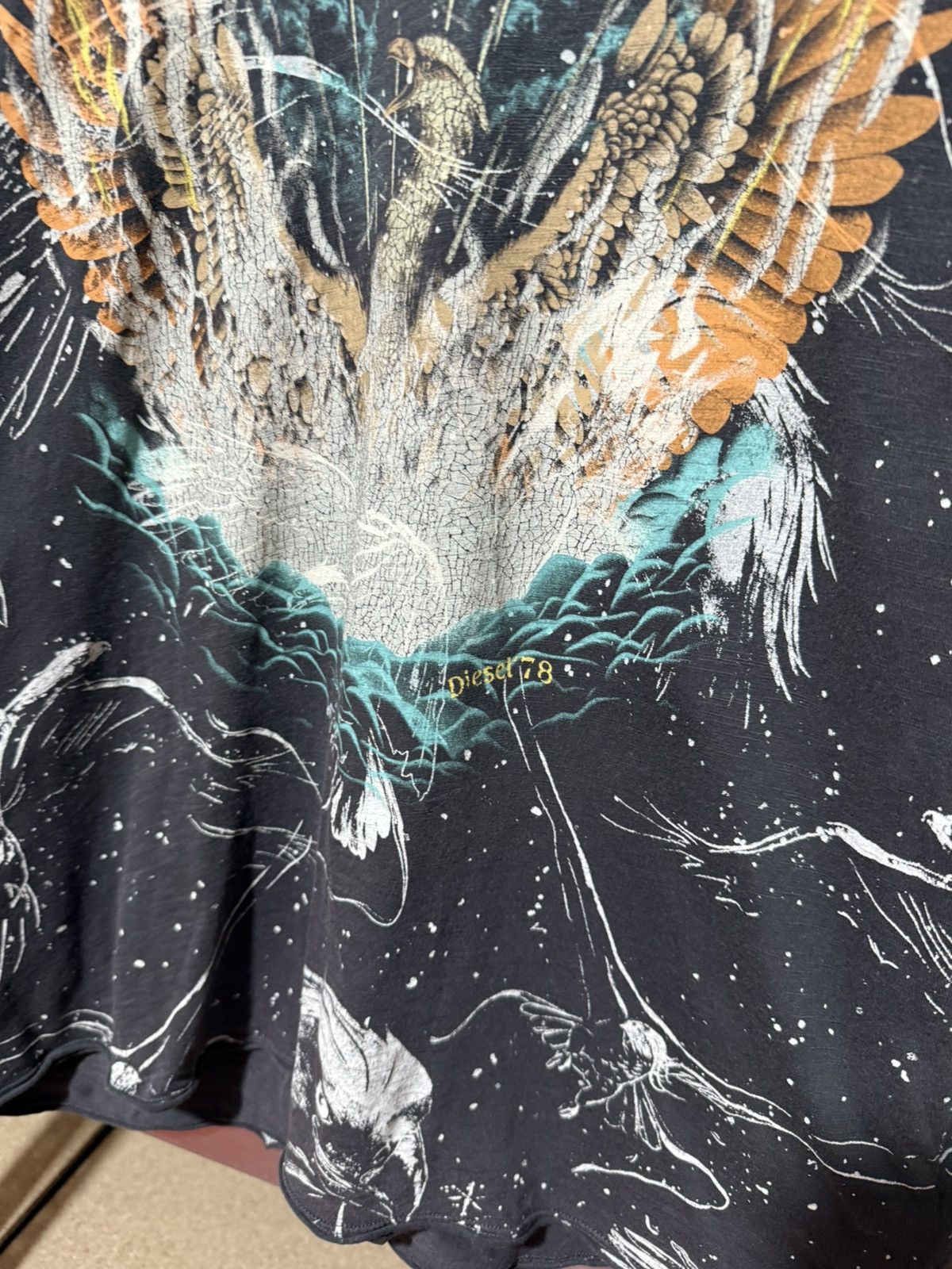 Diesel × Japanese Brand Vintage 90s Diesel Superior Distressed Thrashed T-Shirt Y2K Size US XL / EU 56 / 4 - 4 Thumbnail