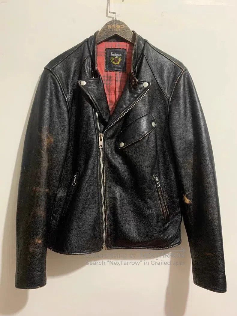 Schott Schott Genuine leather biker jacket cowhide jacket jacket Size US L / EU 52-54 / 3 - 1 Thumbnail