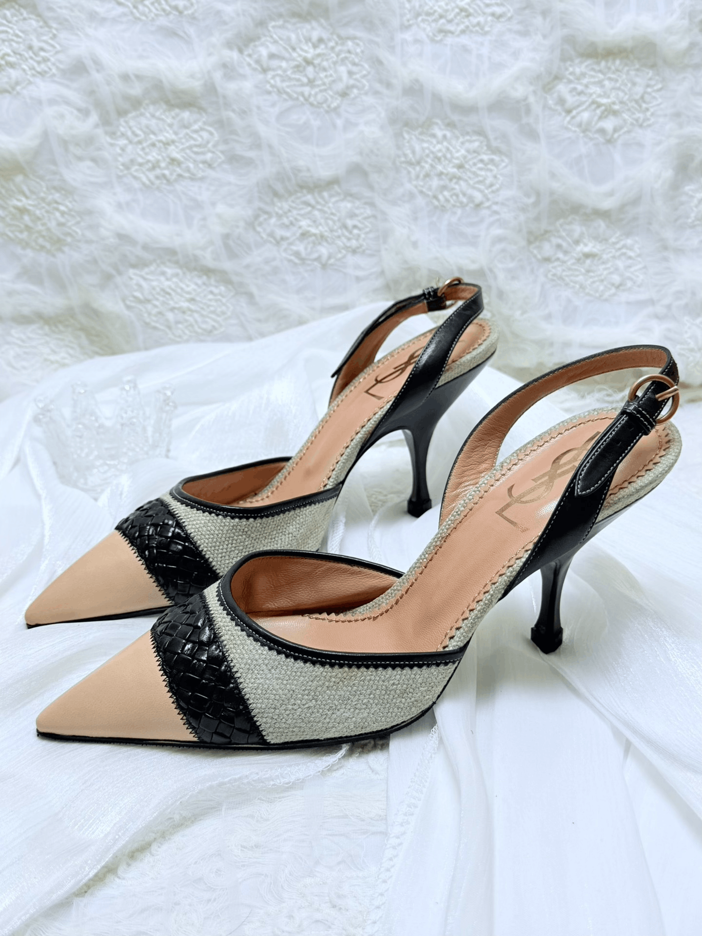 Saint Laurent Paris Saint Laurent Paris Knit Black Sandals us_7 Women Size US 7 / IT 37 - 1 Thumbnail