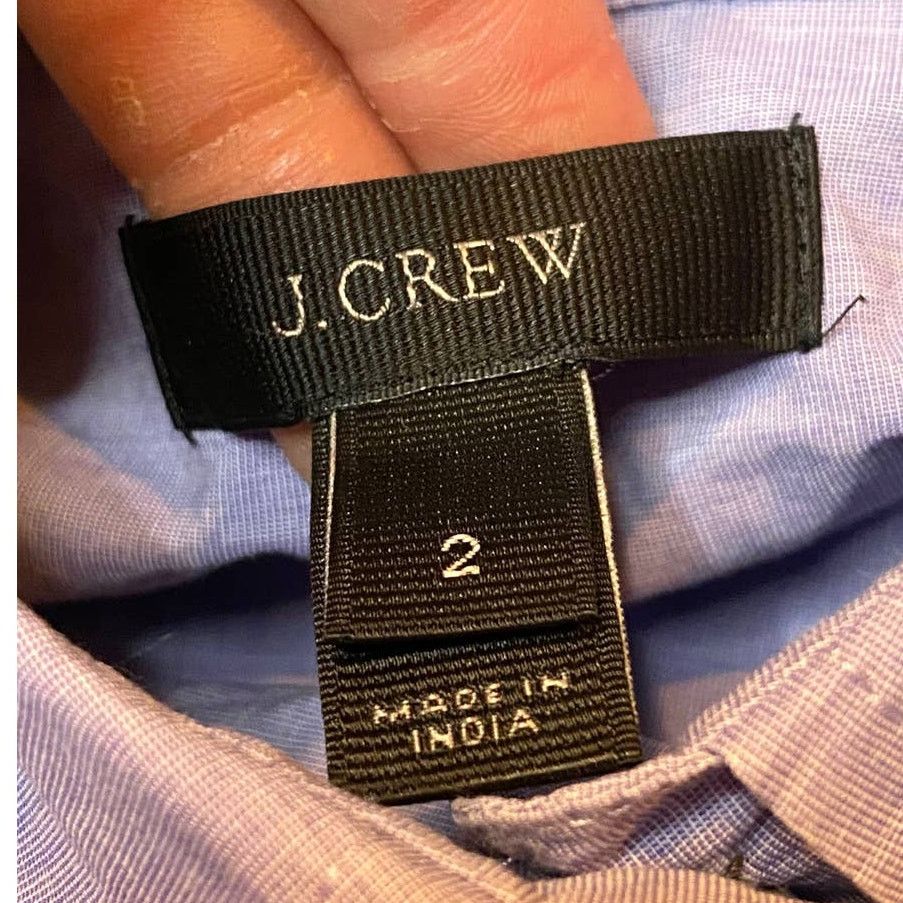 J.Crew J. Crew Periwinkle Blue/Purple Sequin Cotton Button Shirt 2 Size XS / US 0-2 / IT 36-38 - 2 Thumbnail