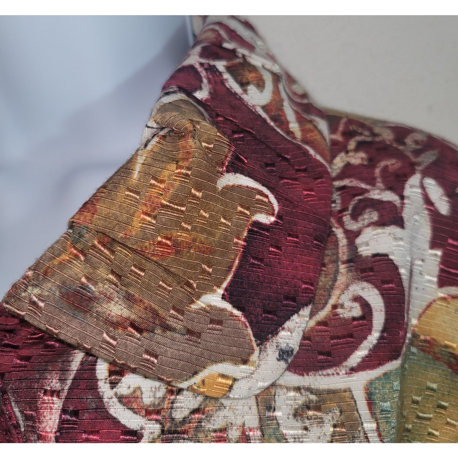 Chicos Chico's Yellow Brown Floral Button Women's Blazer 2 M 12/14 Size M / US 6-8 / IT 42-44 - 2 Thumbnail