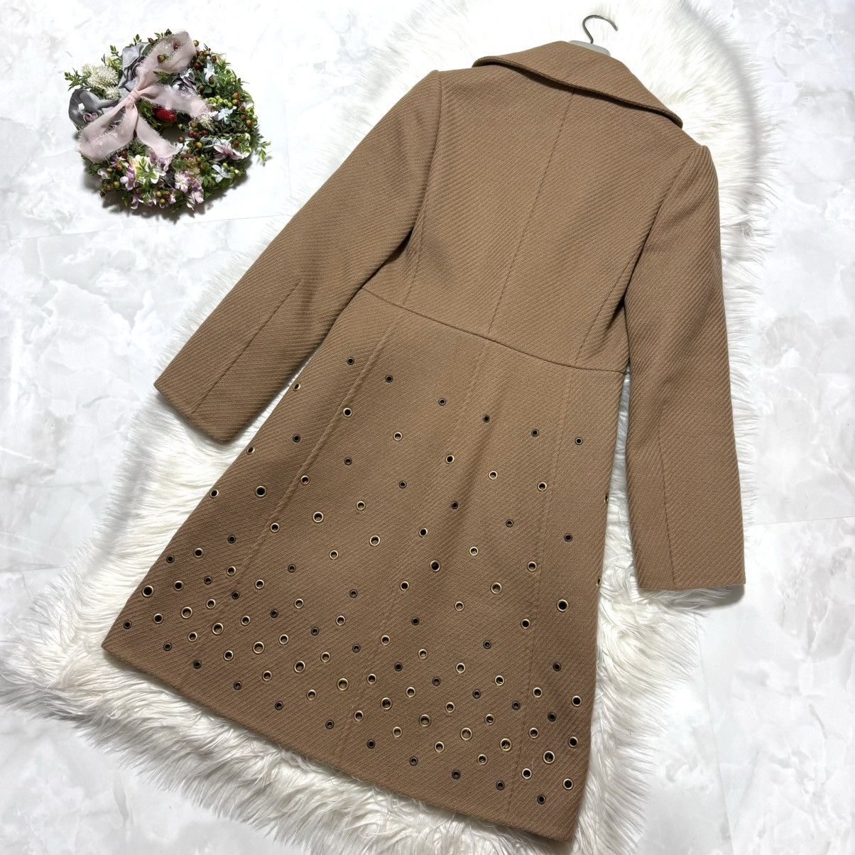 Prada e Prada Runway Coat with Eyelet Studs and Ribbon, Size 38 Size XS / US 0-2 / IT 36-38 - 12 Thumbnail