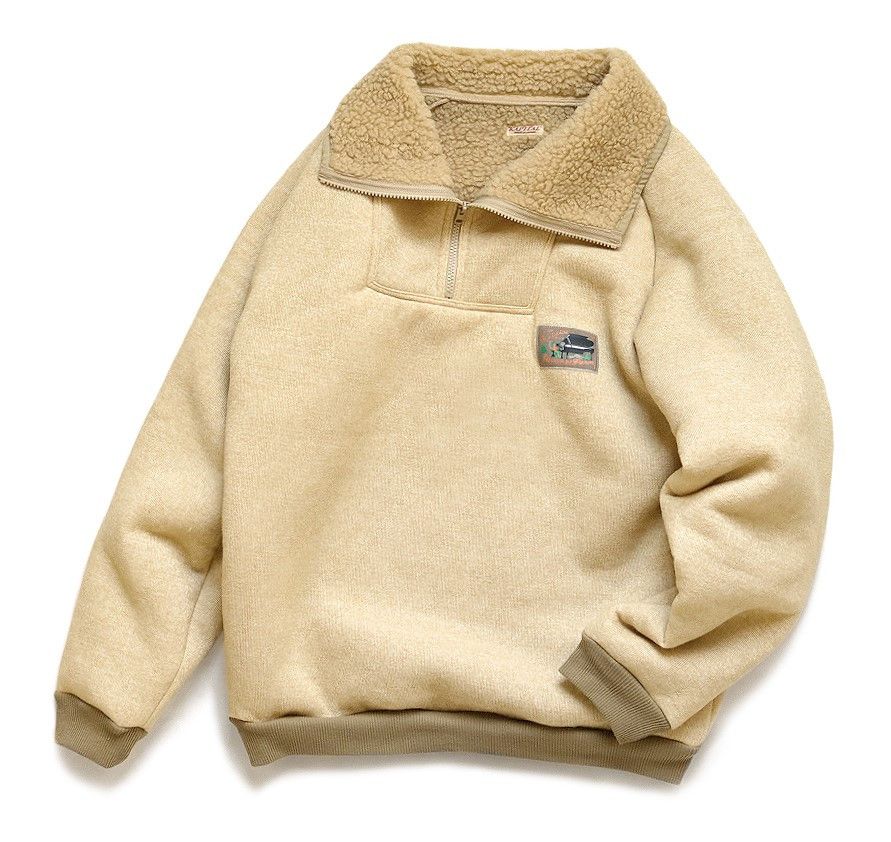 KAPITAL boa fleece alpen zip pullover natural brand new L