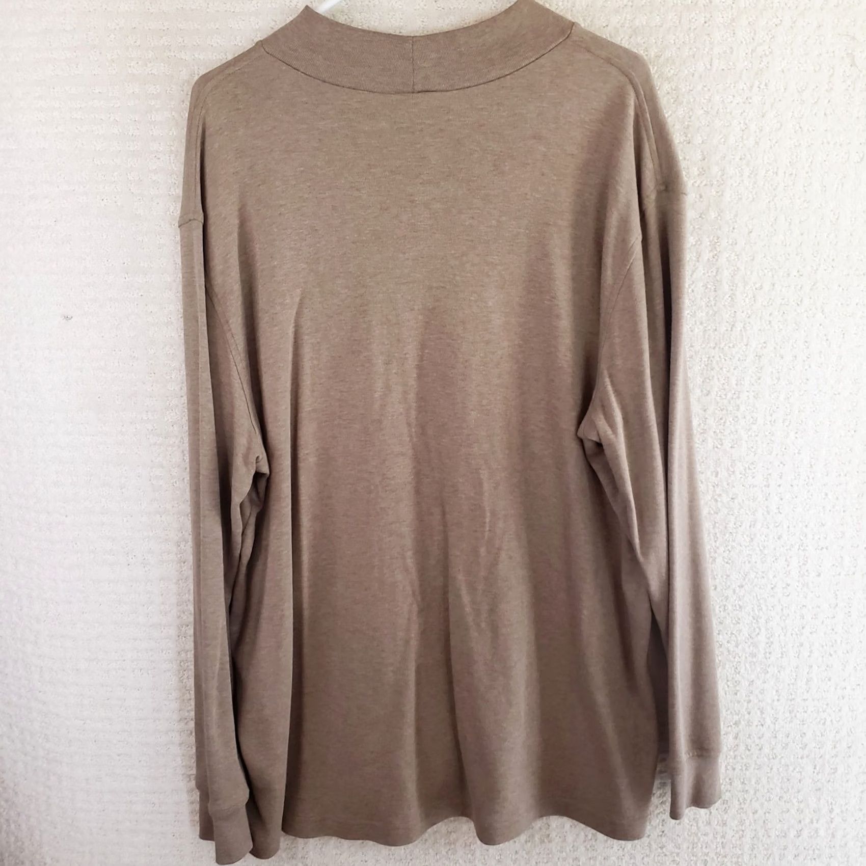 Lands' End Lands' End Men's XXL Light Brown Pullover Mock Neck Cotton Sweater Knit Long Sleeve Fas... Size US XXL / EU 58 / 5 - 6 Thumbnail