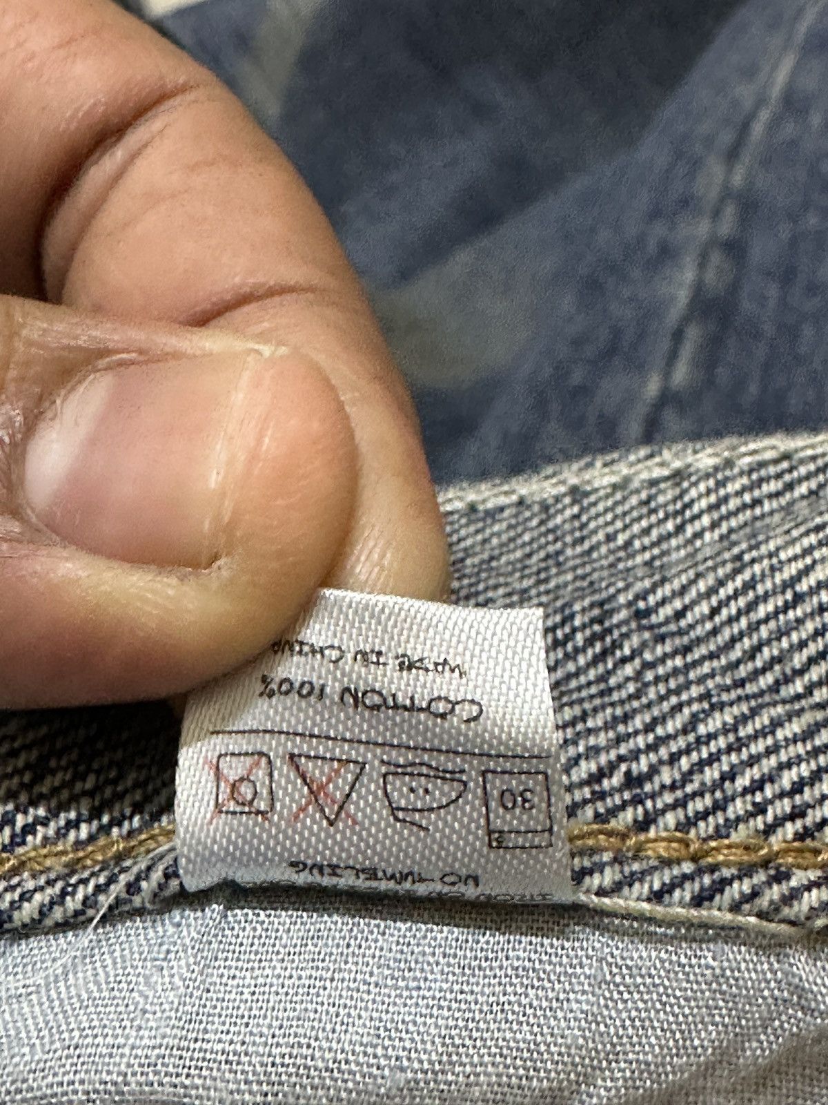 Le Grande Bleu (L.G.B.) Vintage Japanese Brand Art Works Painted Denim Size US 37 - 10 Thumbnail