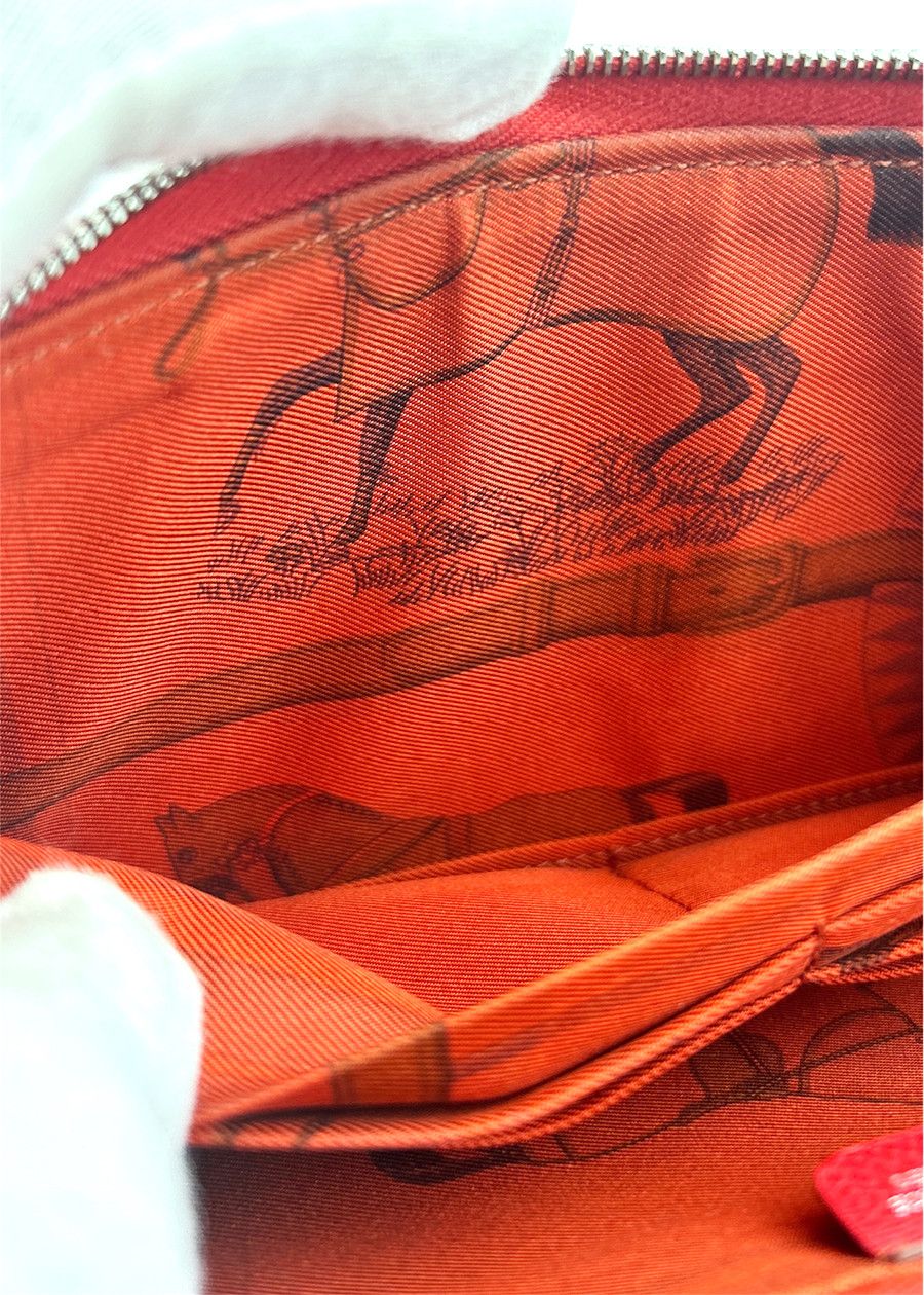 Hermes Hermès Long Leather Wallet Azap Silk in Round Zip Red Size ONE SIZE - 10 Thumbnail