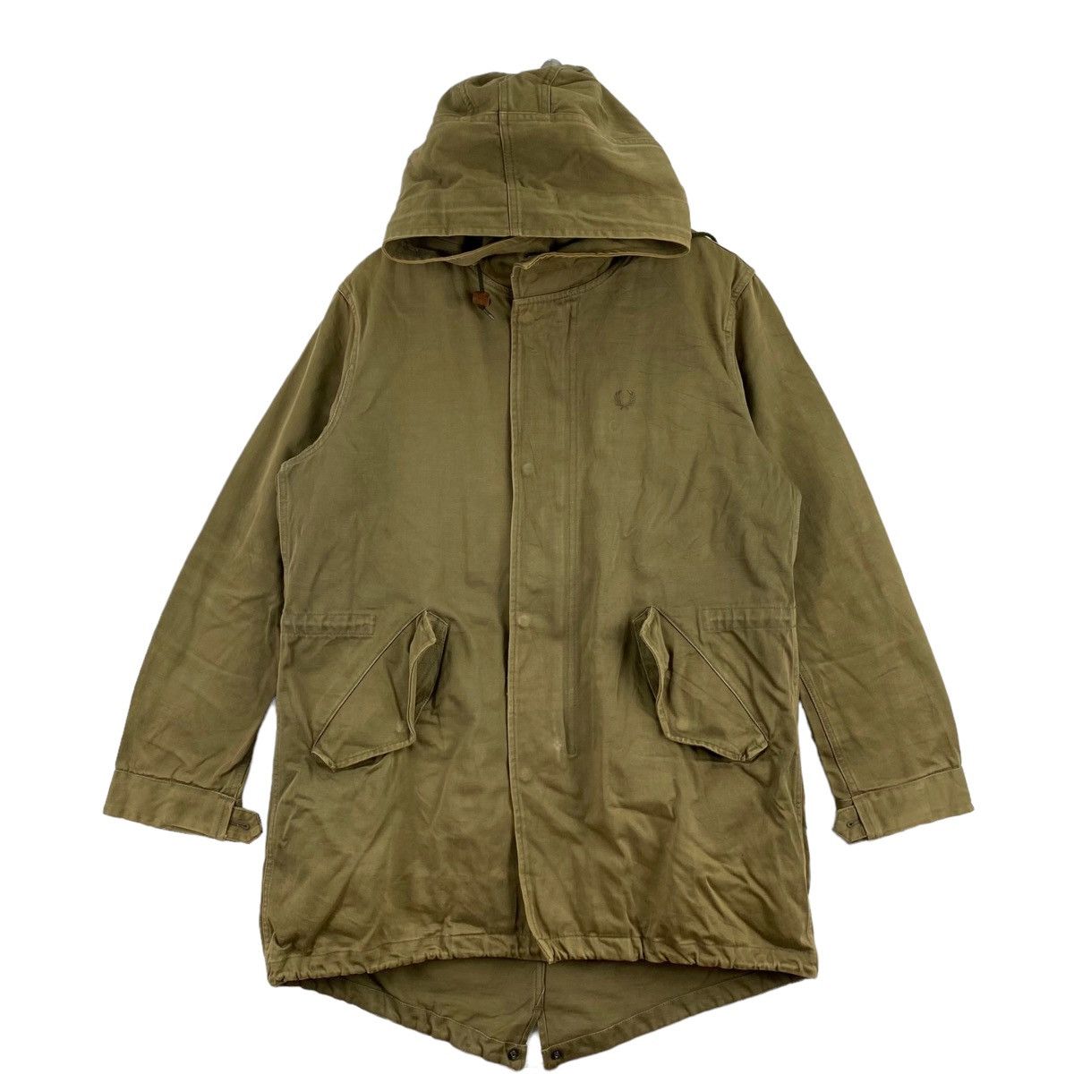 Fred Perry × Vintage Vintage FRED PERRY LONDON Jeans Hooded Green Coat Size US M / EU 48-50 / 2 - 1 Thumbnail