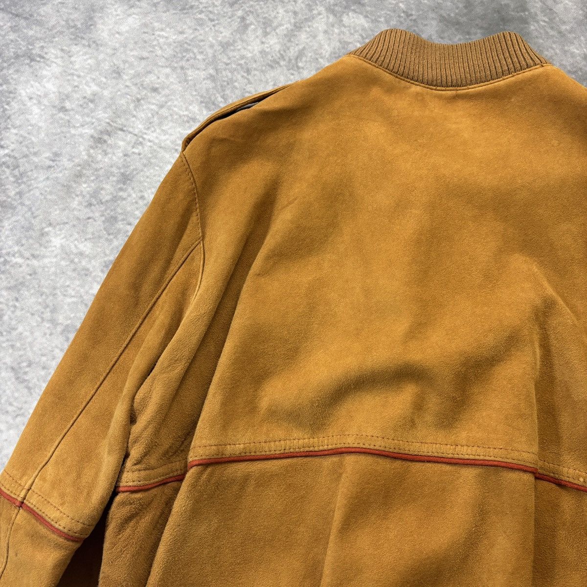 Other × Vintage 1970s Suede Bomber Jacket 70s Vintage Spanish Wheat Brown S Size US S / EU 44-46 / 1 - 7 Thumbnail