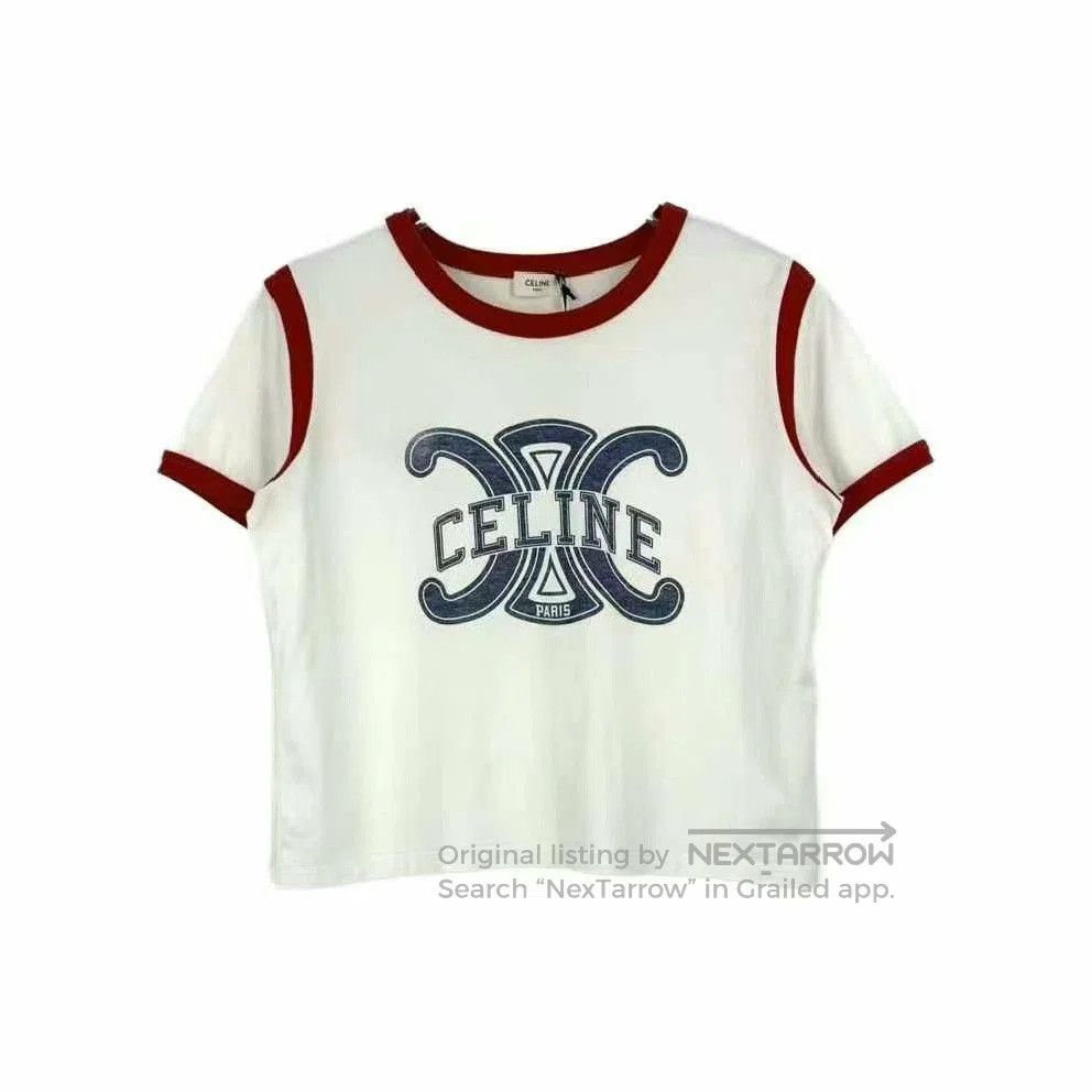 Celine Celine White Logo Short Sleeve T. Size M / US 6-8 / IT 42-44 - 1 Thumbnail
