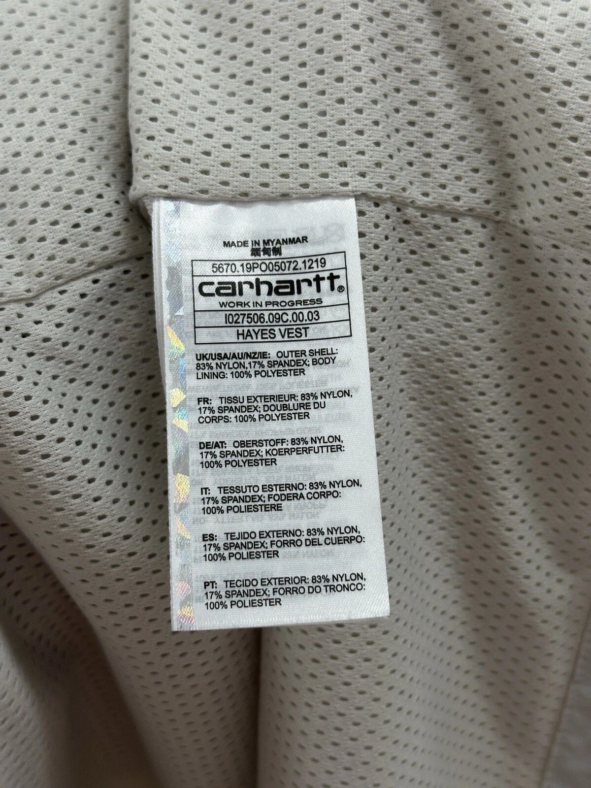 Carhartt Wip Carhartt WIP Hayes Vest White Pebble Mens Size US XL / EU 56 / 4 - 12 Thumbnail