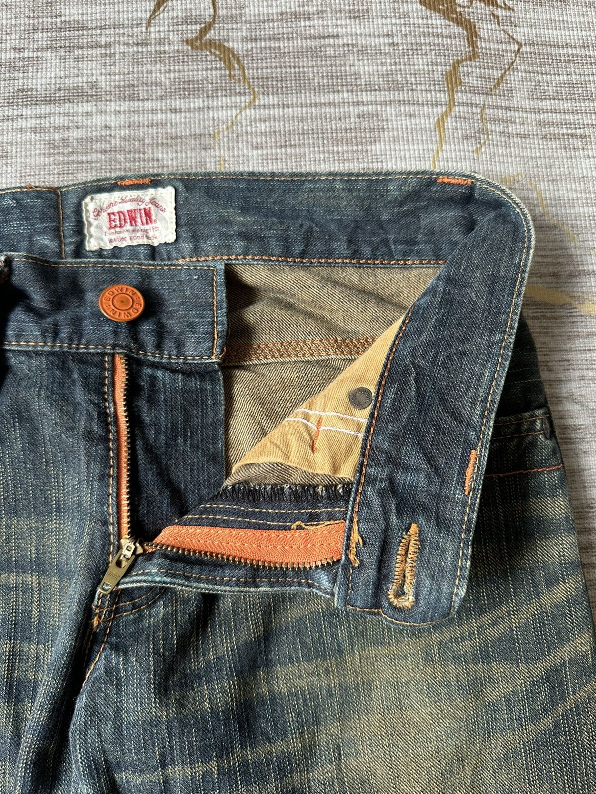Japanese Brand Edwin XV Rusty Claw Marks Distressed Denim Size US 28 / EU 44 - 10 Thumbnail