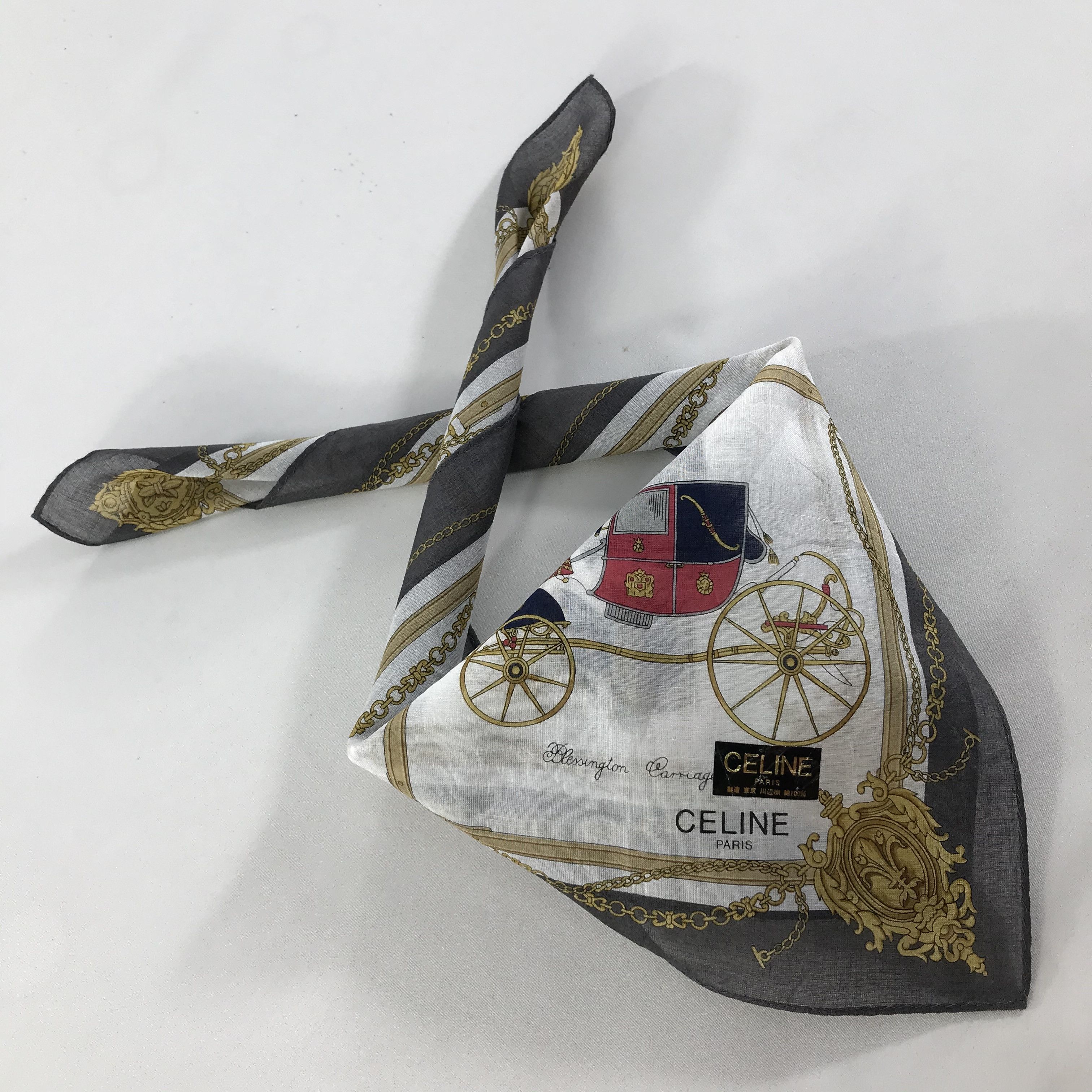 Celine × Vintage Celine Bandana / Handkerchief / Neckerchief - S1607 Size ONE SIZE - 4 Thumbnail