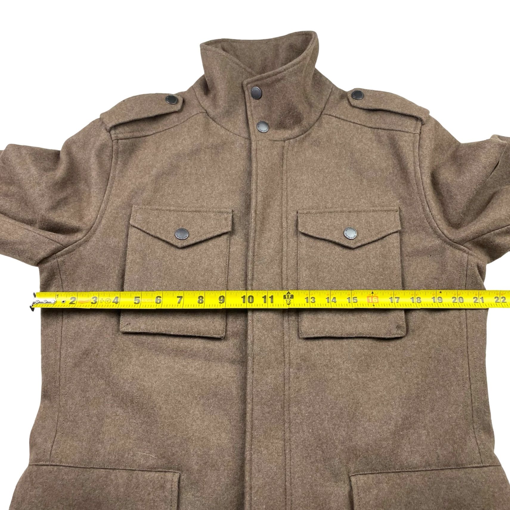 Ben Sherman VINTAGE Ben Sherman Men's Field Jacket Brown Wool Blend Full Zip Snap Button Pockets Lined Winter Spring Small Size Men Wardrobe Military Style Size US S / EU 44-46 / 1 - 7 Thumbnail