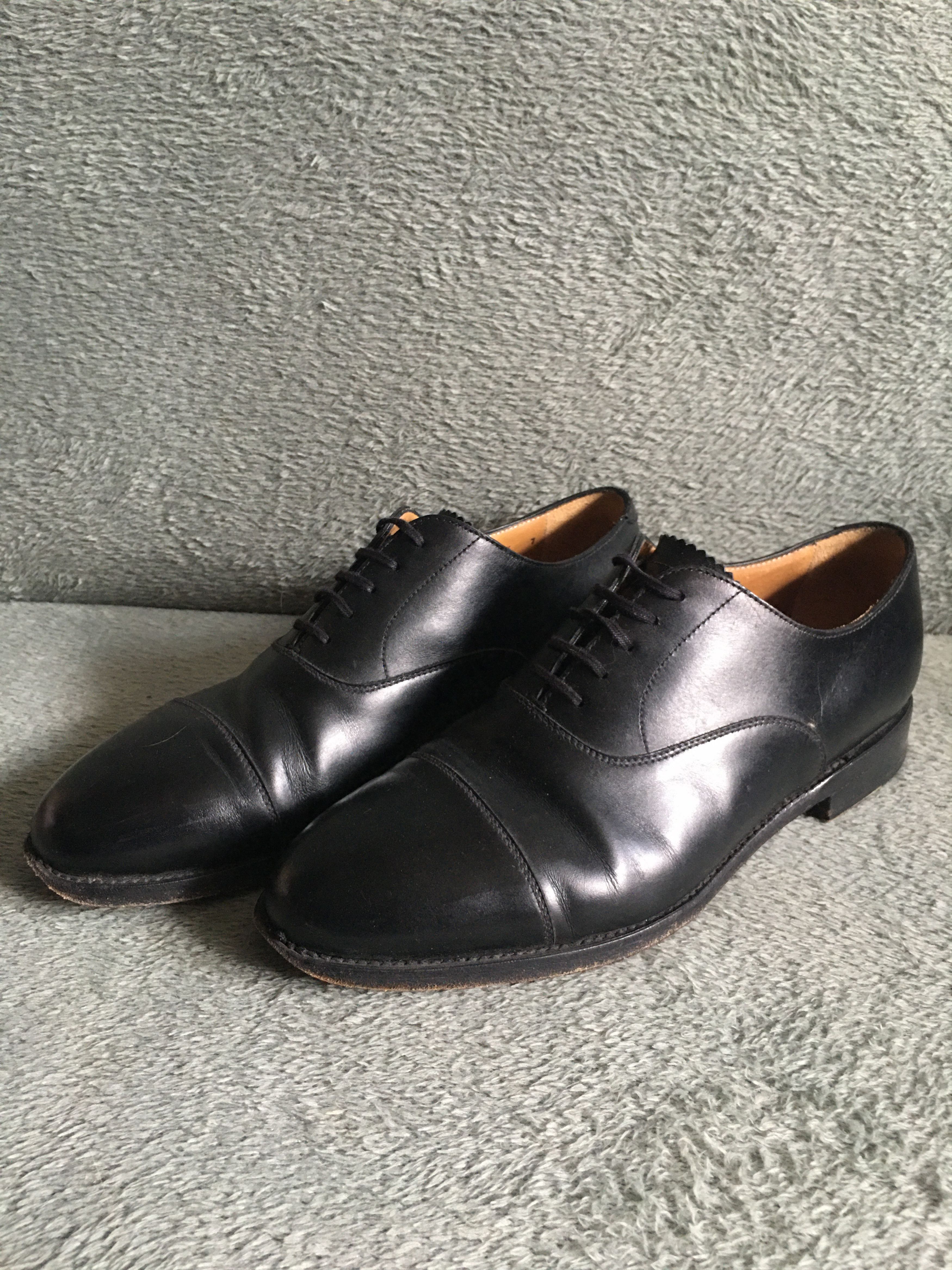 MORJAS MORJAS Oxford Black Leather Shoes Size UK 7 US 8 Size US 8 / EU 41 - 1 Thumbnail