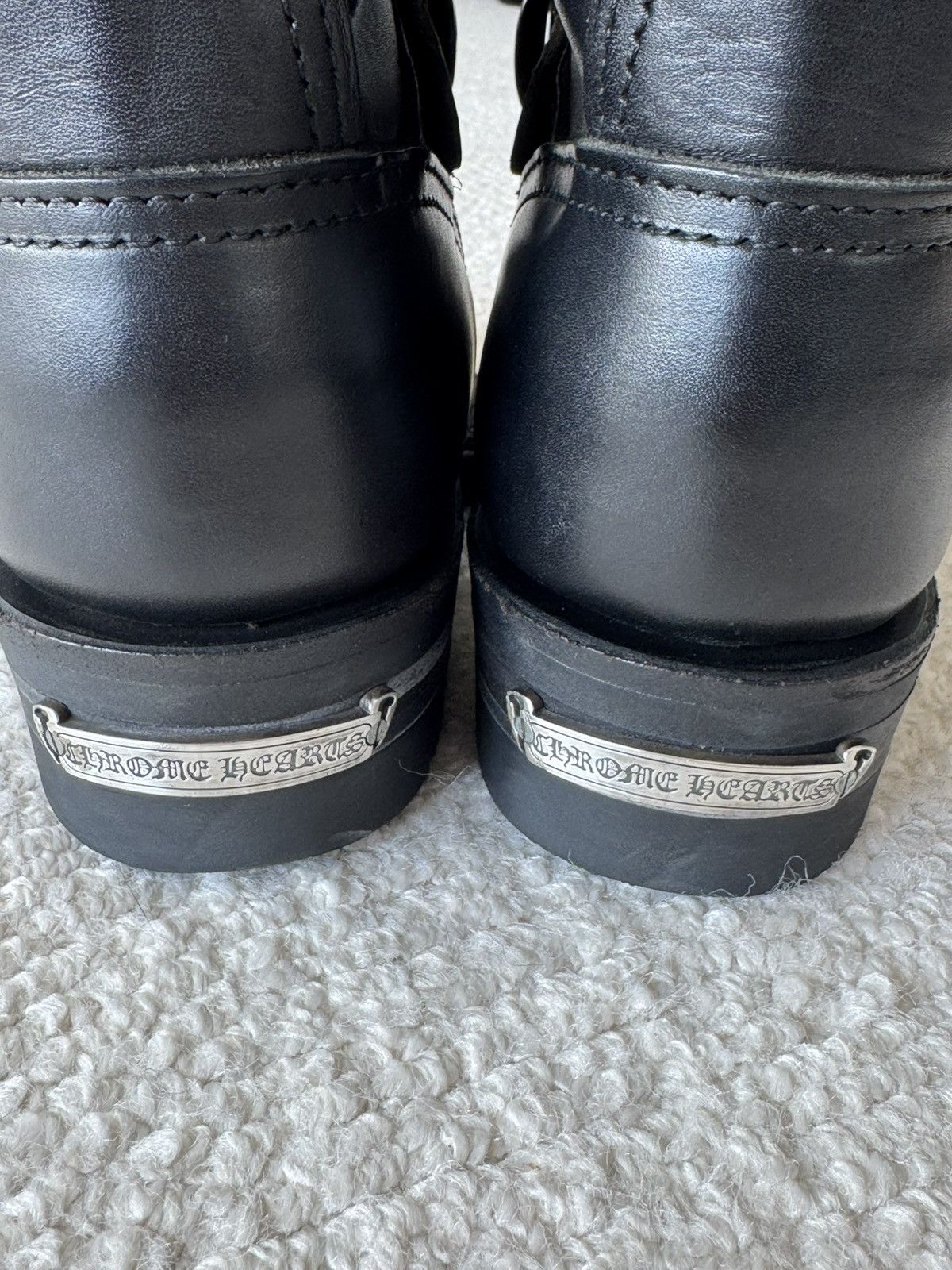 Chrome Hearts Chrome Hearts x Wesco Black Engineer Leather Boots Size US 5.5 / IT 35.5 - 6 Thumbnail