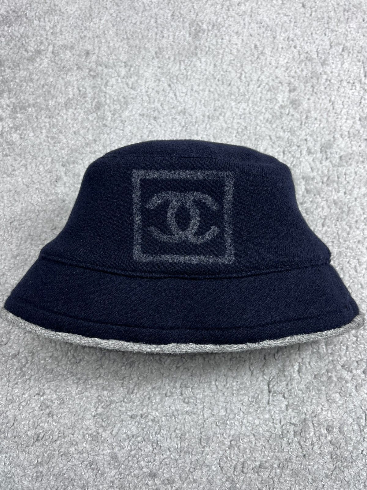 Chanel Chanel Blue Wool/Cotton CC Logo Bucket Hat Size ONE SIZE - 3 Thumbnail