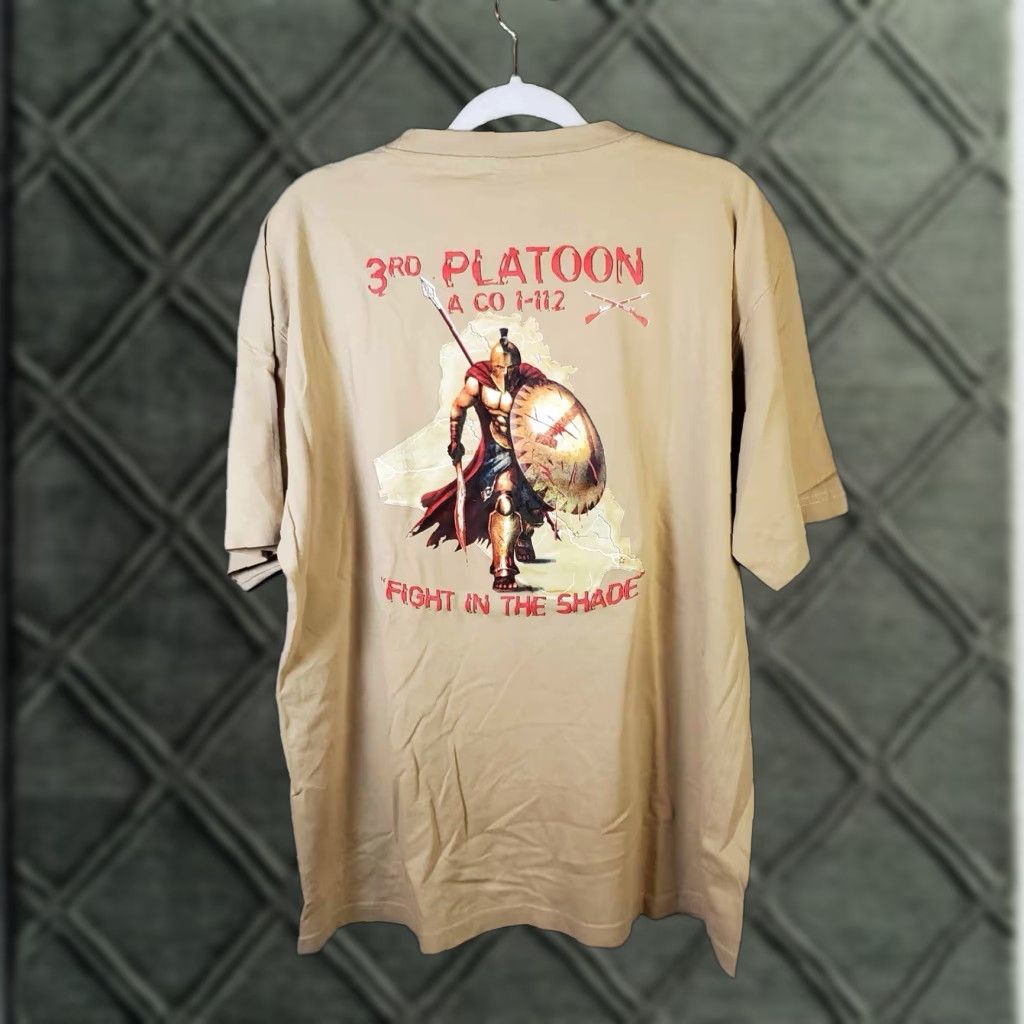 CO Us Military T Shirt 3rd Platoon A CO 1-112 “Fight In The Shade” OIF Mens XL Multicolor T-Shirt Military Organization History 2000s Mens Size US XL / EU 56 / 4 - 1 Thumbnail