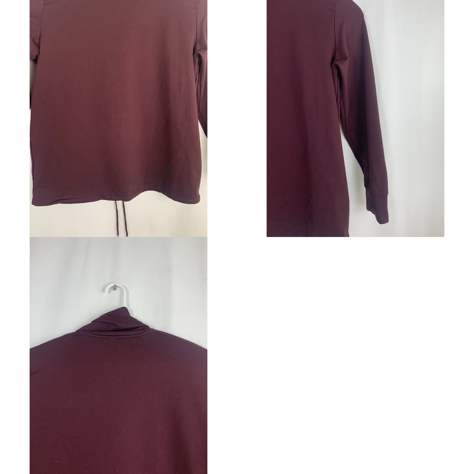 Nike VINTAGE Womens Medium Nike Mock Neck Dri Fit Pullover Long Sleeve Maroon Running Hoodie Size M / US 6-8 / IT 42-44 - 9 Thumbnail