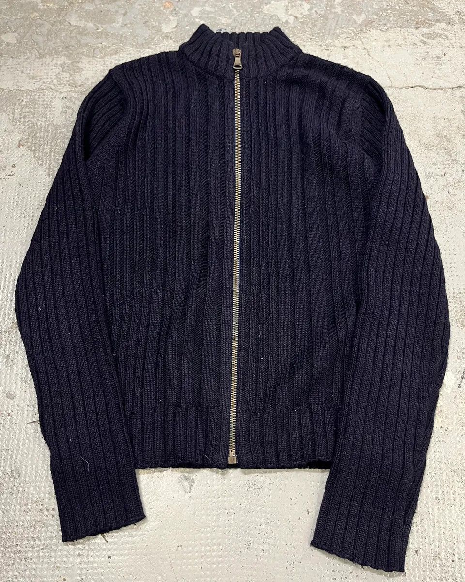 Dolce & Gabbana 2000s Dolce & Gabbana Navy Minimalist Zip-Up Sweater Size US M / EU 48-50 / 2 - 1 Thumbnail