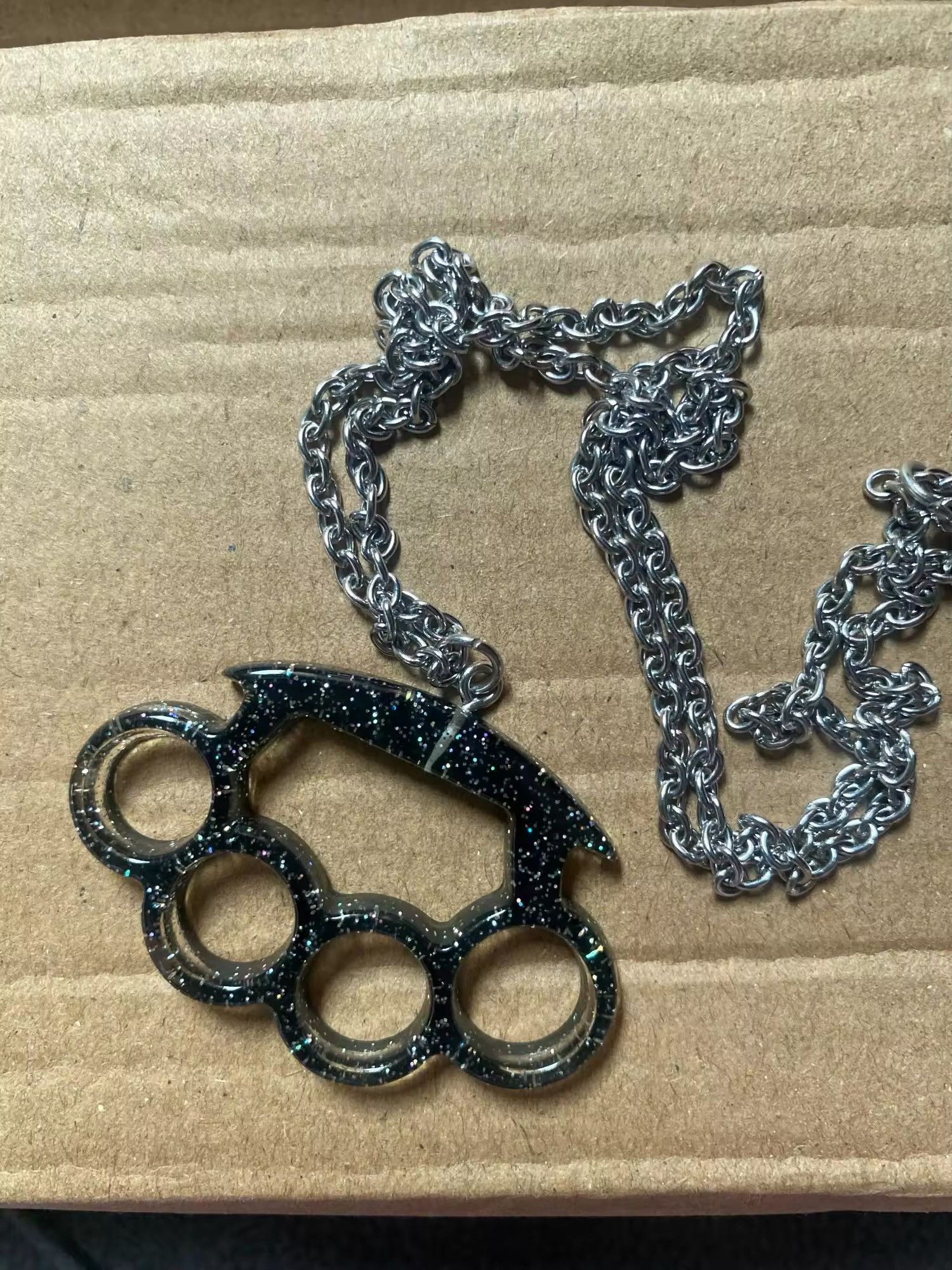 Jewelry × Vintage metal brass knuckles charms Pendant (No Chain) Size ONE SIZE - 2 Thumbnail