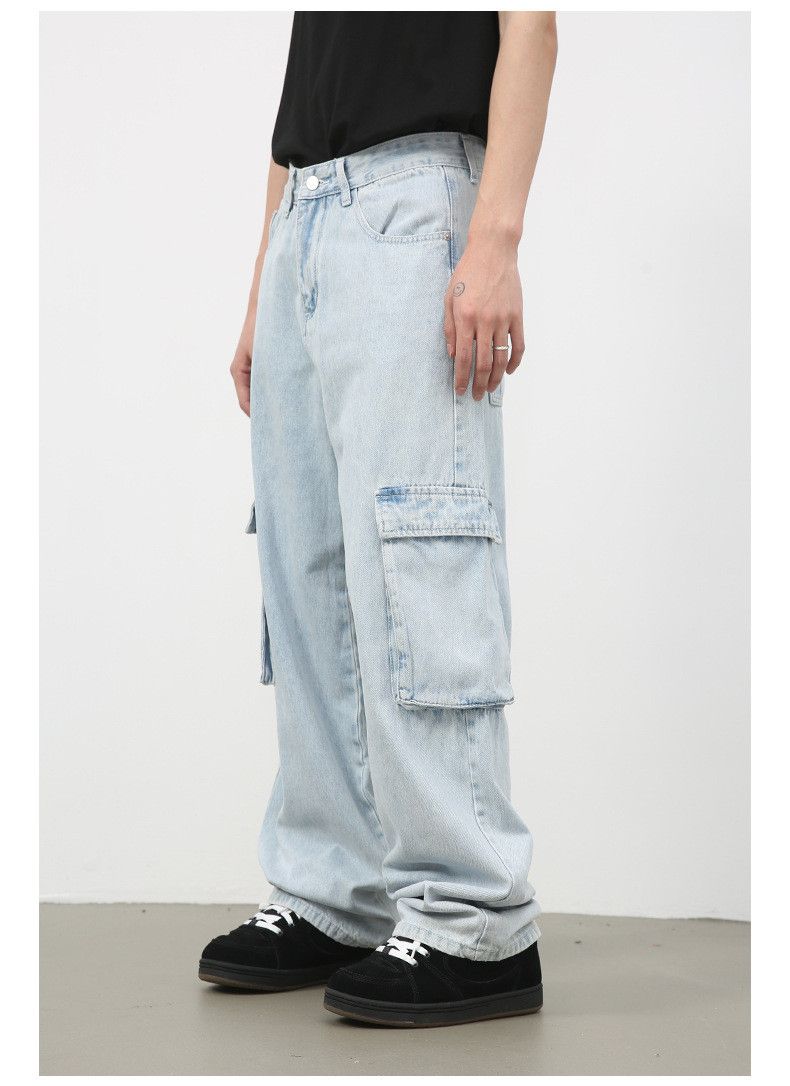 Japanese Brand Vintage washed light blue cargo jeans y2k Size US 34 / EU 50 - 4 Thumbnail