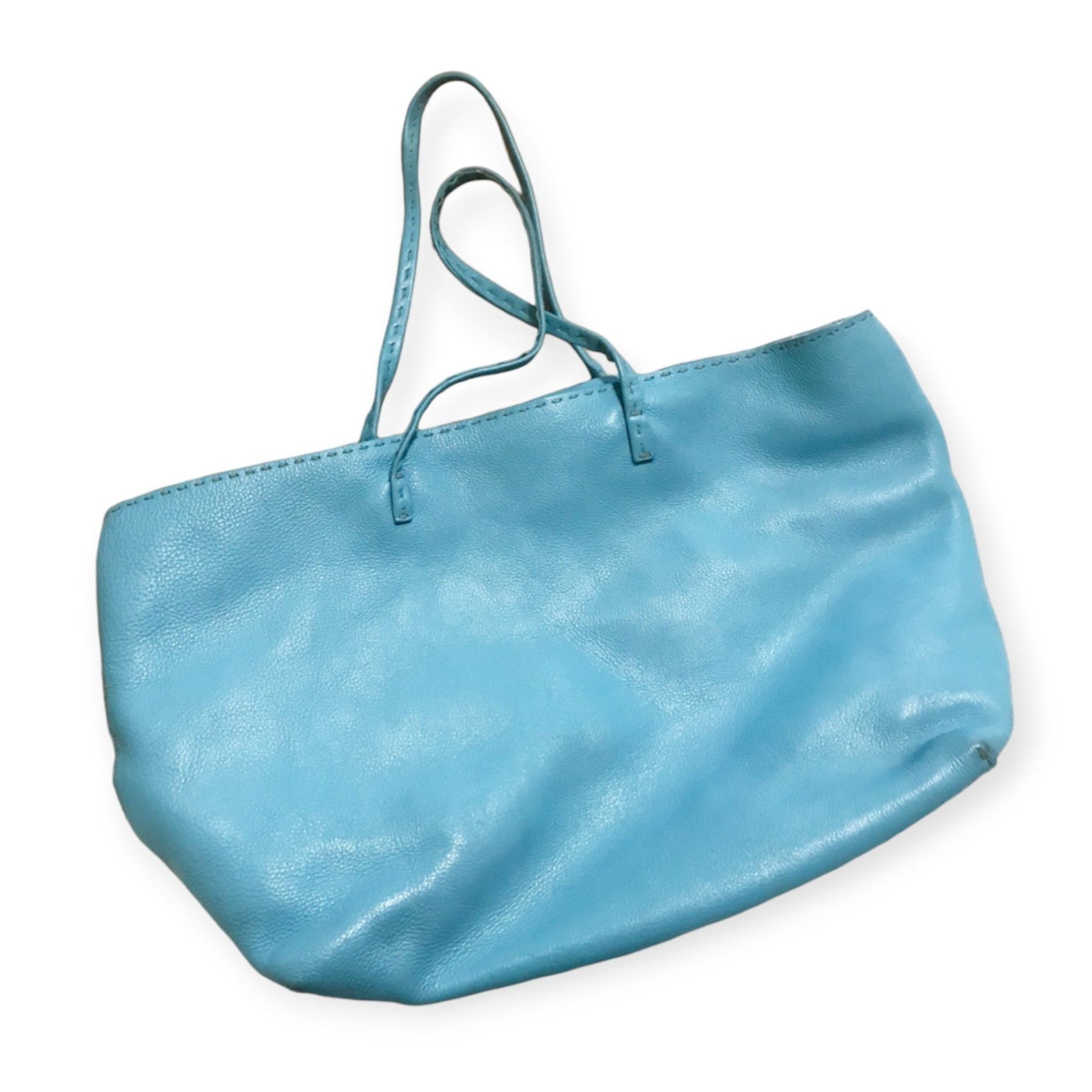 Fendi Fendi Selleria Blue Leather Tote Handcrafted Roll Bag Italy Size ONE SIZE - 1 Thumbnail