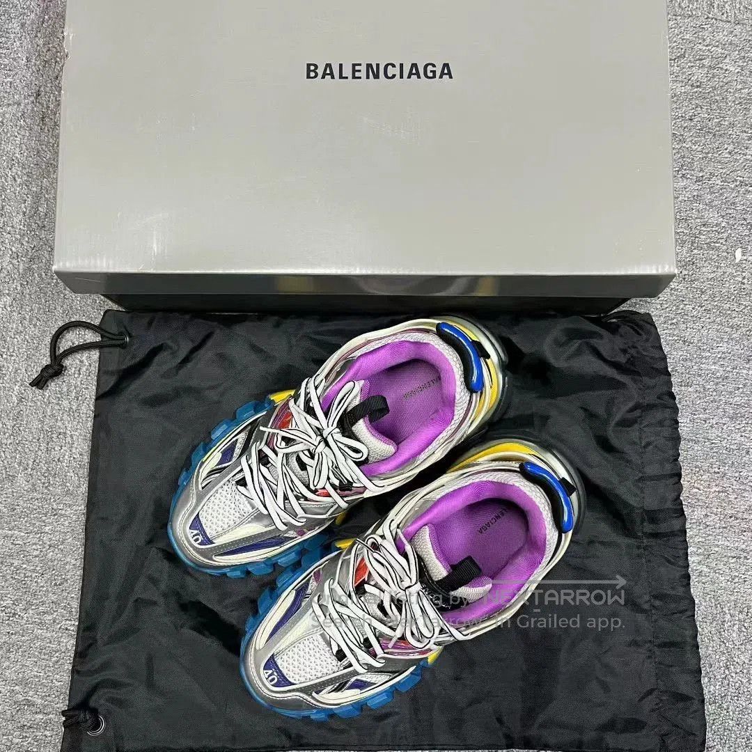 balenciaga colorful track low-top dad shoes.