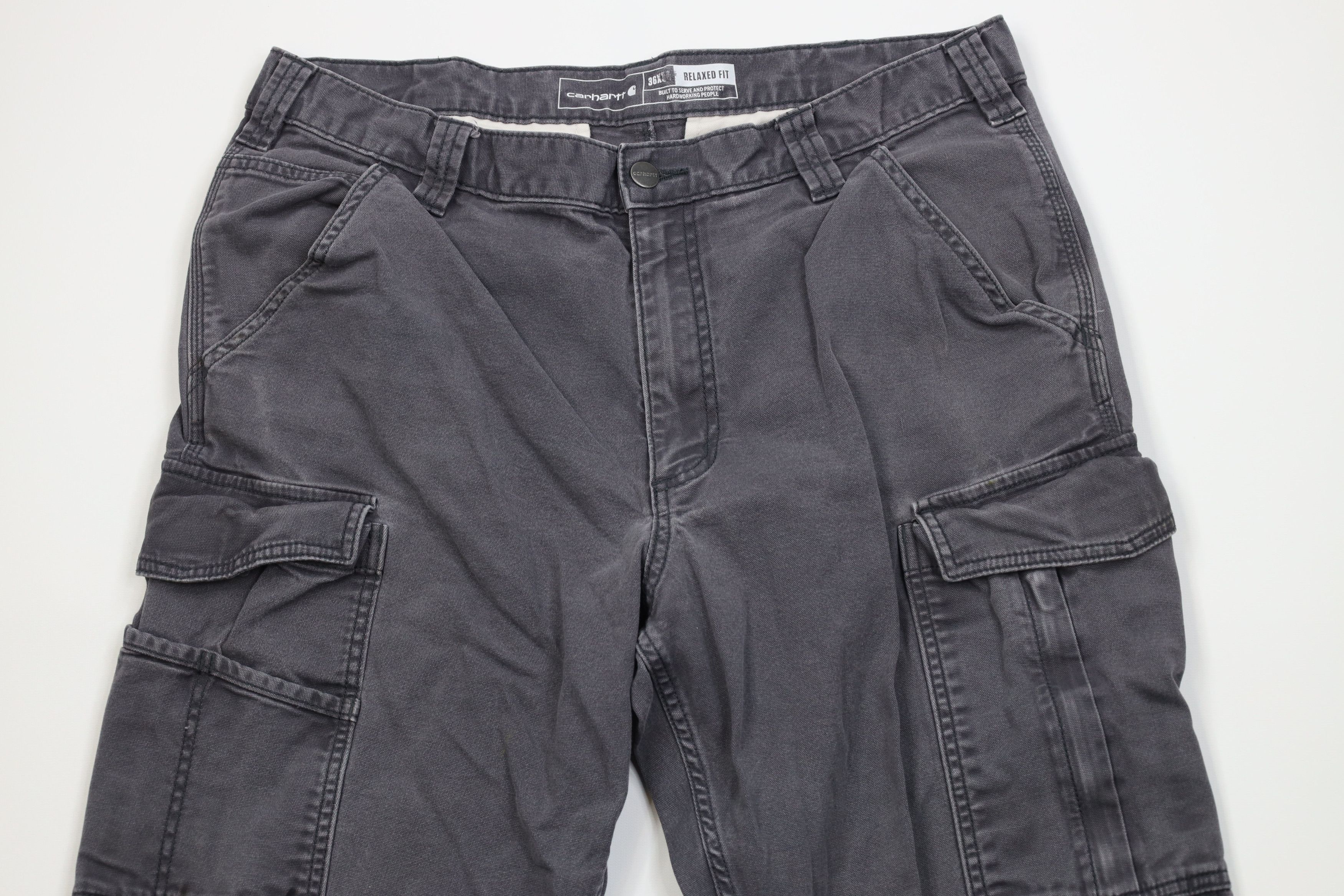 Carhartt Vintage Y2K Carhartt Relaxed Fit Canvas Cargo Pants Gray Size US 36 / EU 52 - 2 Thumbnail