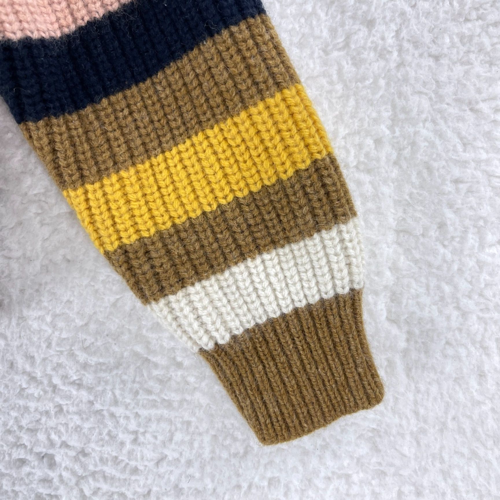 Madewell Madewell Pullover Sweater Womens XS Brown Striped Long Sleeve Knit Crew Neck Casual Vintage? Size XS / US 0-2 / IT 36-38 - 6 Thumbnail
