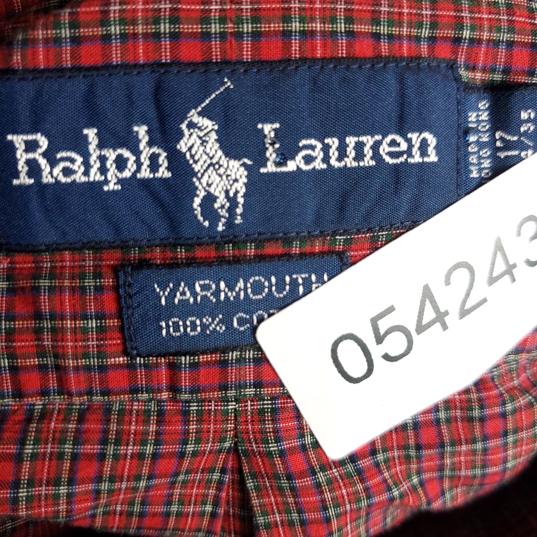 Ralph Lauren VINTAGE Ralph Lauren Shirt Men Dress Shirt Red Plaid 17 Button-Down Long Sleeve Mens 17 Red Plaid Dress Shirt Size 46R - 8 Thumbnail