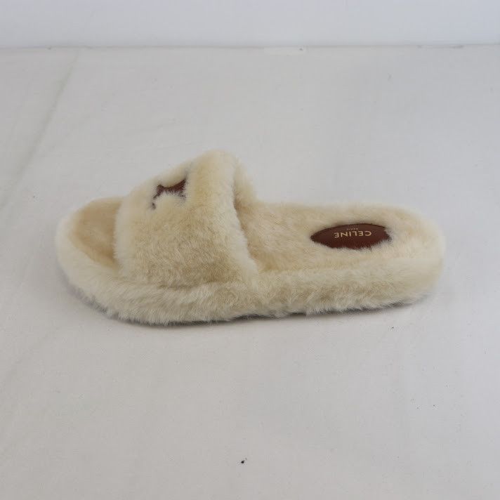 Celine o1rshd1 /dup/ Furry Slippers Slipper Fur Triomphe Size US 9 / IT 39 - 11 Thumbnail