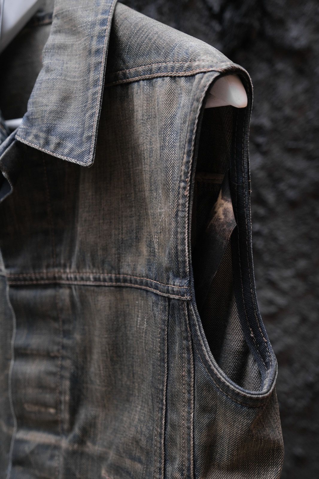 Rick Owens Drkshdw Rick Owens DRKSHDW Waxed Denim Vest Size US M / EU 48-50 / 2 - 5 Thumbnail