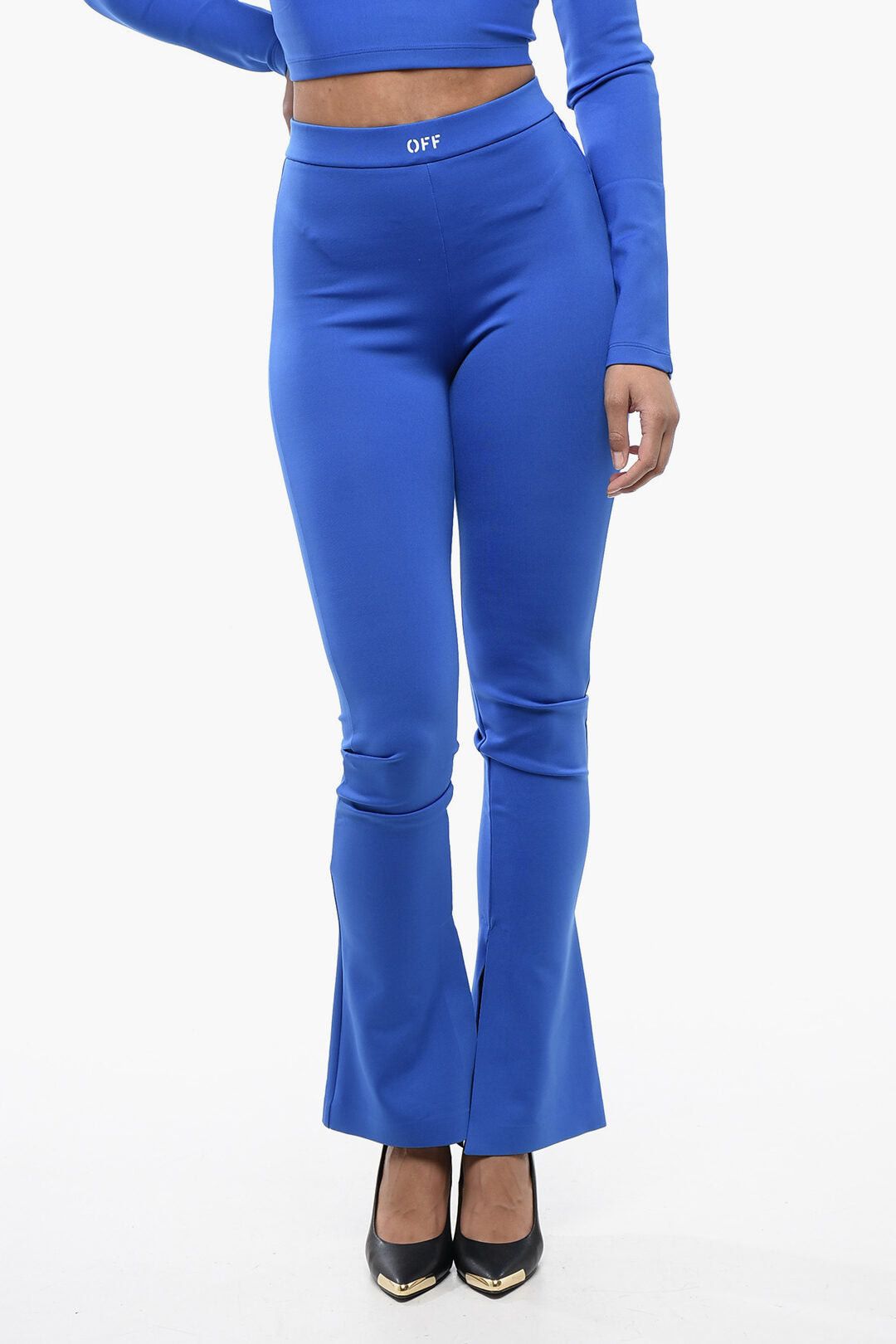 Off-White Solid-Color Leggings with Ankle Slit Size 26" / US 2 / IT 38 - 1 Thumbnail