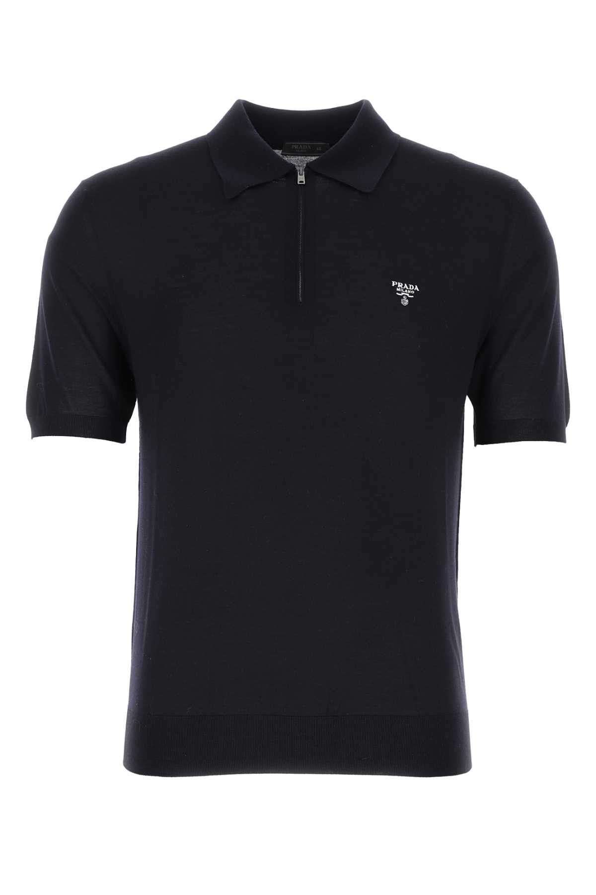Prada Midnight Blue Wool Polo Shirt Size US S / EU 44-46 / 1 - 1 Thumbnail
