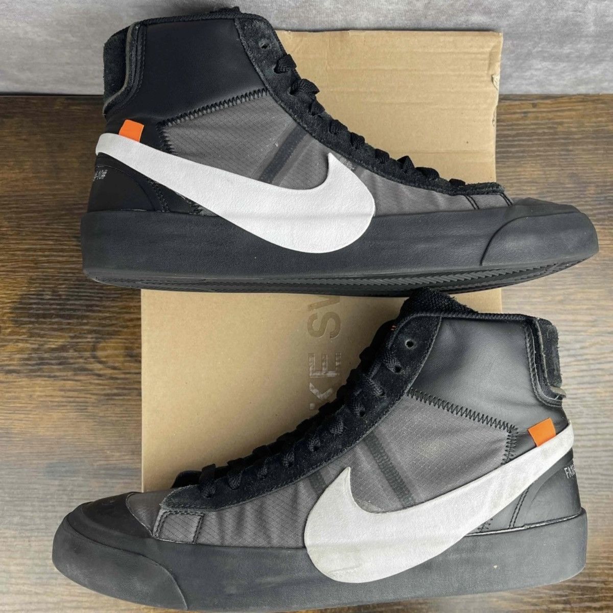 Nike × Off-White Nike Blazer Mid x OFF-WHITE Grim Reapers AA3832-001 Black OG Size US 10 / EU 43 - 3 Thumbnail