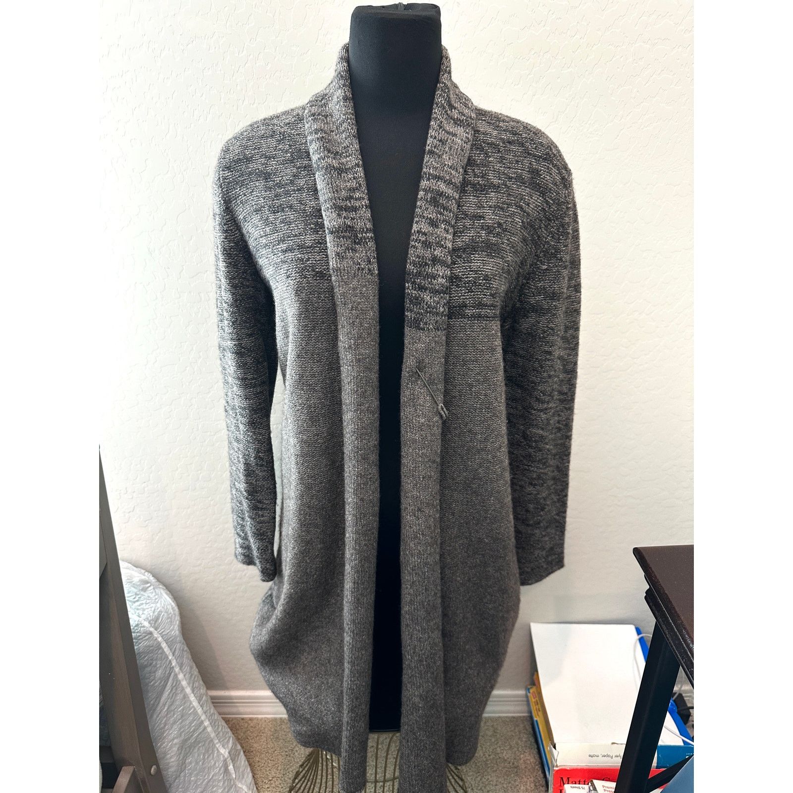 Eileen Fisher EILEEN FISHER Gray Yak Wool Silk Blend Long Sweater Cardigan Size S / US 4 / IT 40 - 2 Thumbnail