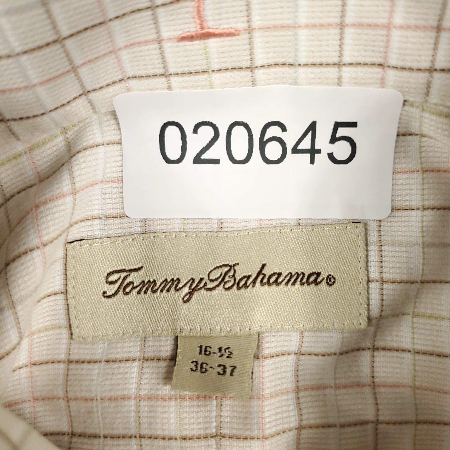 Tommy Bahama Tommy Bahama Shirt Dress Shirt Size 16.5 Beige Check Long Sleeve Button Up Casual Vintage No Size 42R - 6 Thumbnail