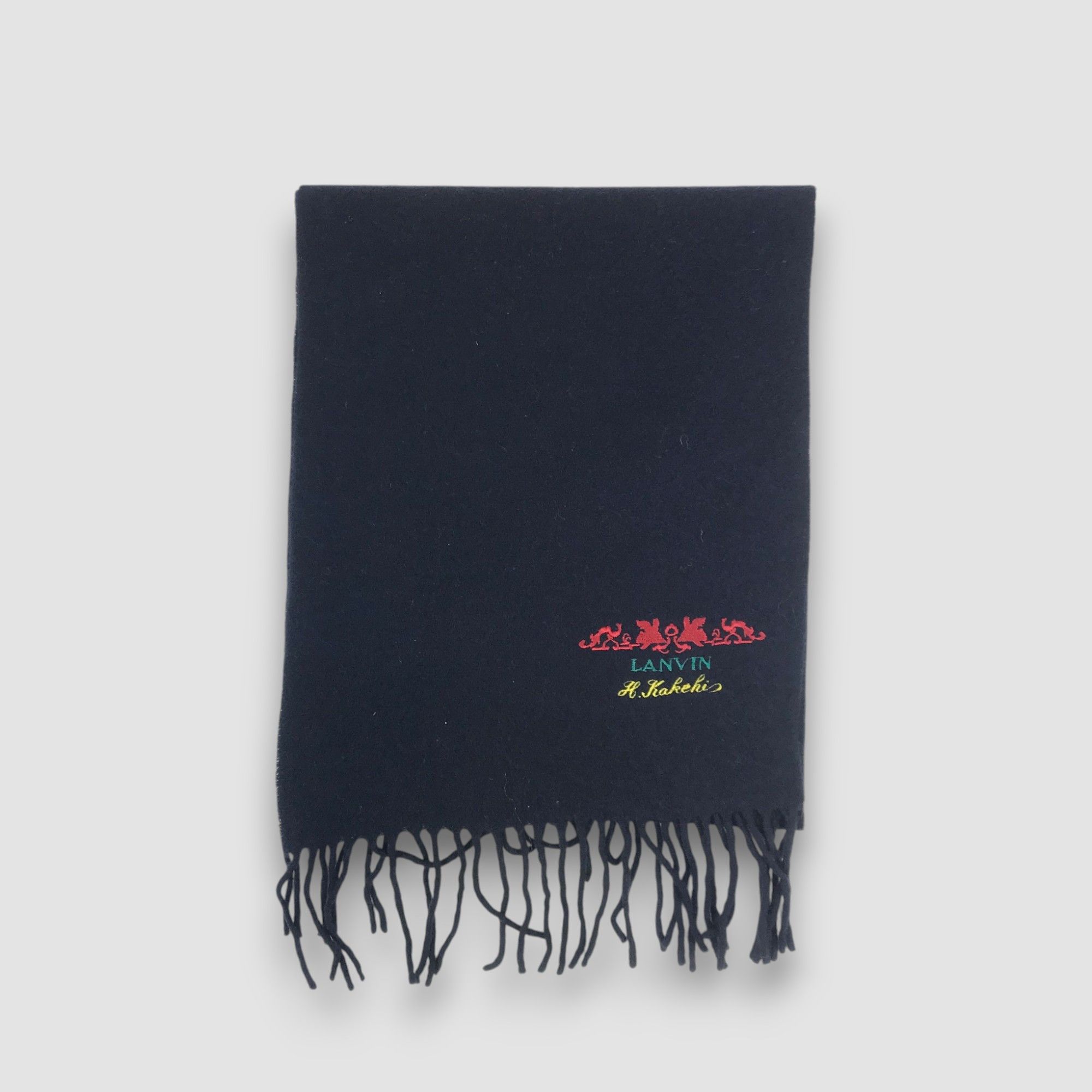 Lanvin Vintage Lanvin Scarf Muffler Wool Fringe Winter Scarves Size ONE SIZE - 2 Thumbnail