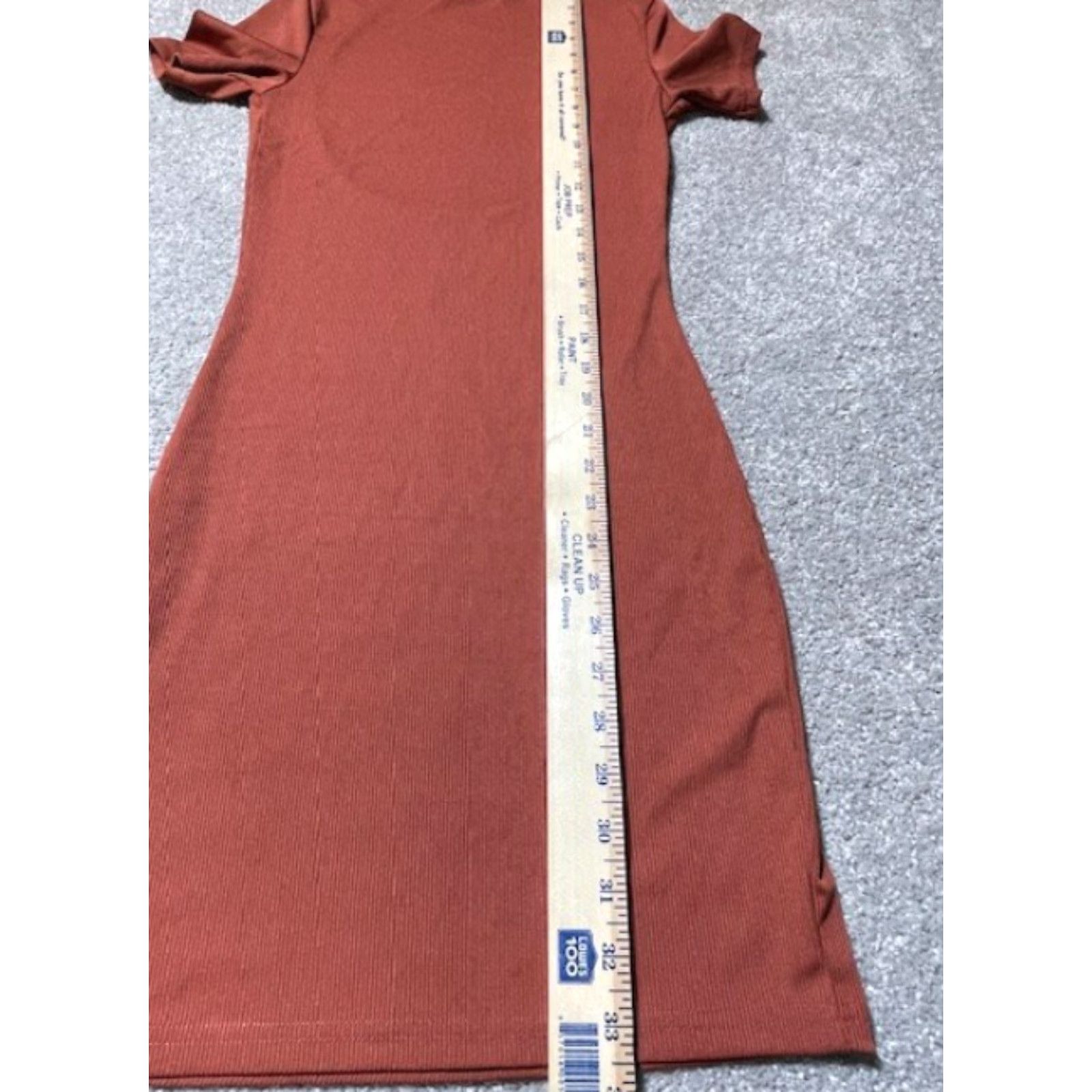 Cider Cider Dress Womens S Knit Bodycon Scoop Neck Short Sleeve Brown Size 28" / US 6 / IT 42 - 4 Thumbnail