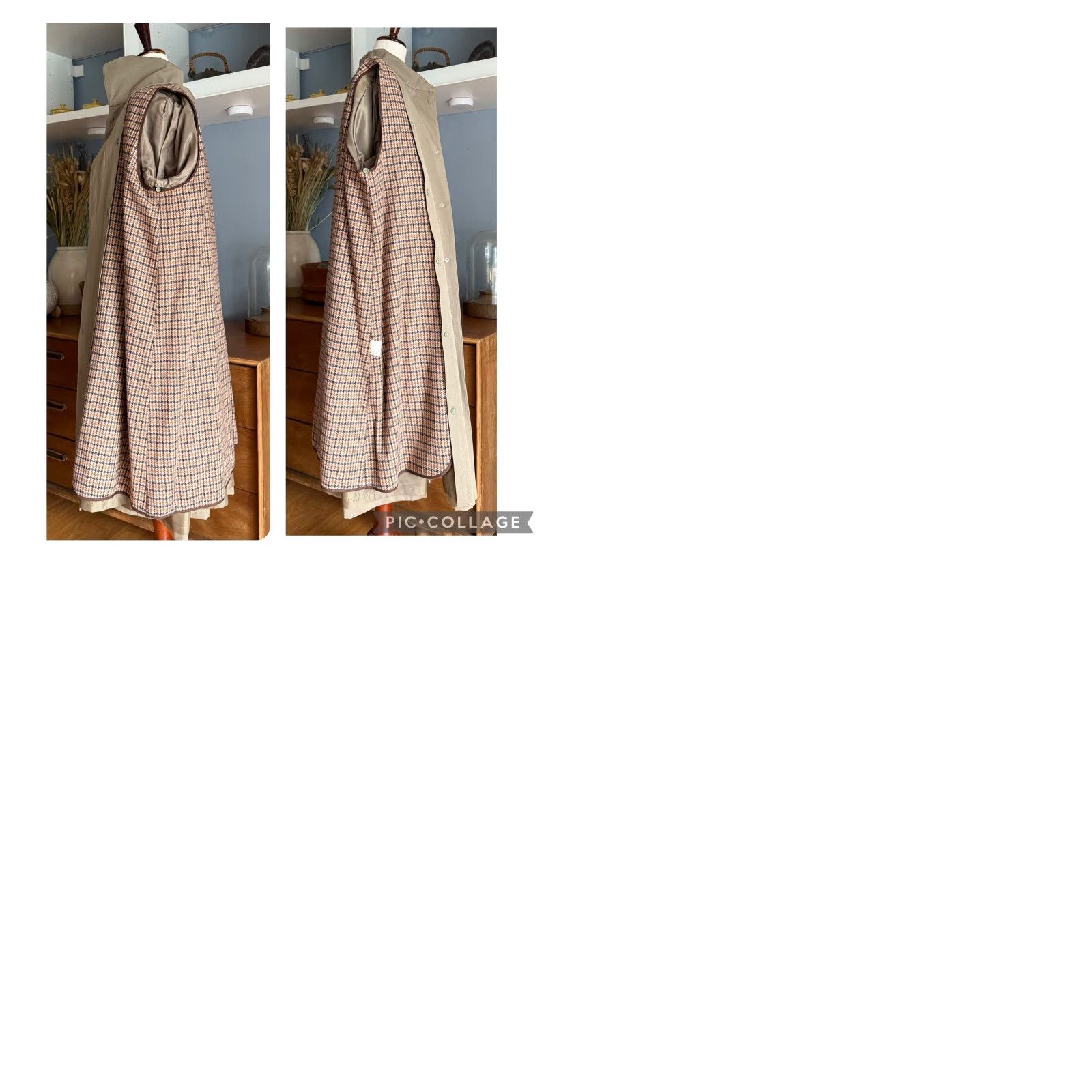 Vintage VINTAGE 80s Pleated Swing Trench Coat Khaki Brown with Removable Liner S/M Coat Women Size S / US 4 / IT 40 - 9 Thumbnail