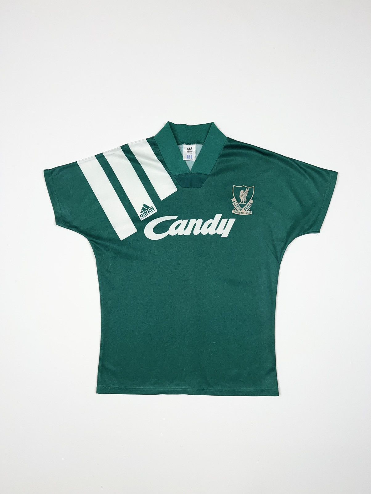 image of Adidas Liverpool 1991-1992 Vintage Soccer Football Jersey in Green, Men's (Size Small)