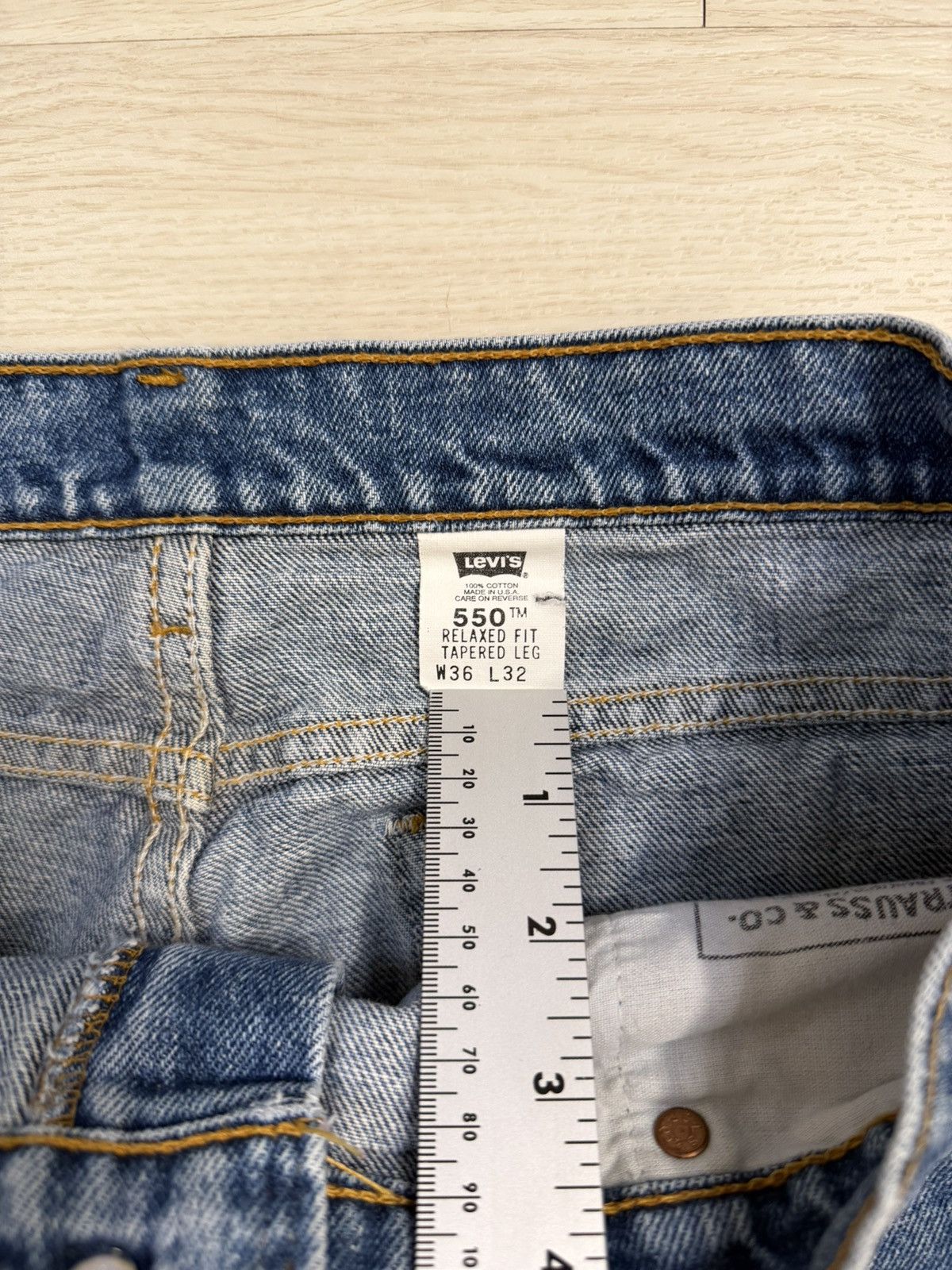 Levi's Vintage Clothing 90’s Levi’s Dark Wash 550 Relaxed Fit Tapered Leg Jeans Size US 36 / EU 52 - 5 Thumbnail