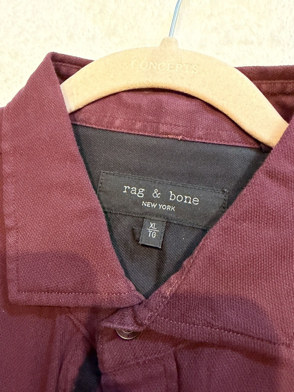 Rag & Bone Rag & Bone XL Burgundy/Red Button Down Shirt Size US XL / EU 56 / 4 - 3 Thumbnail